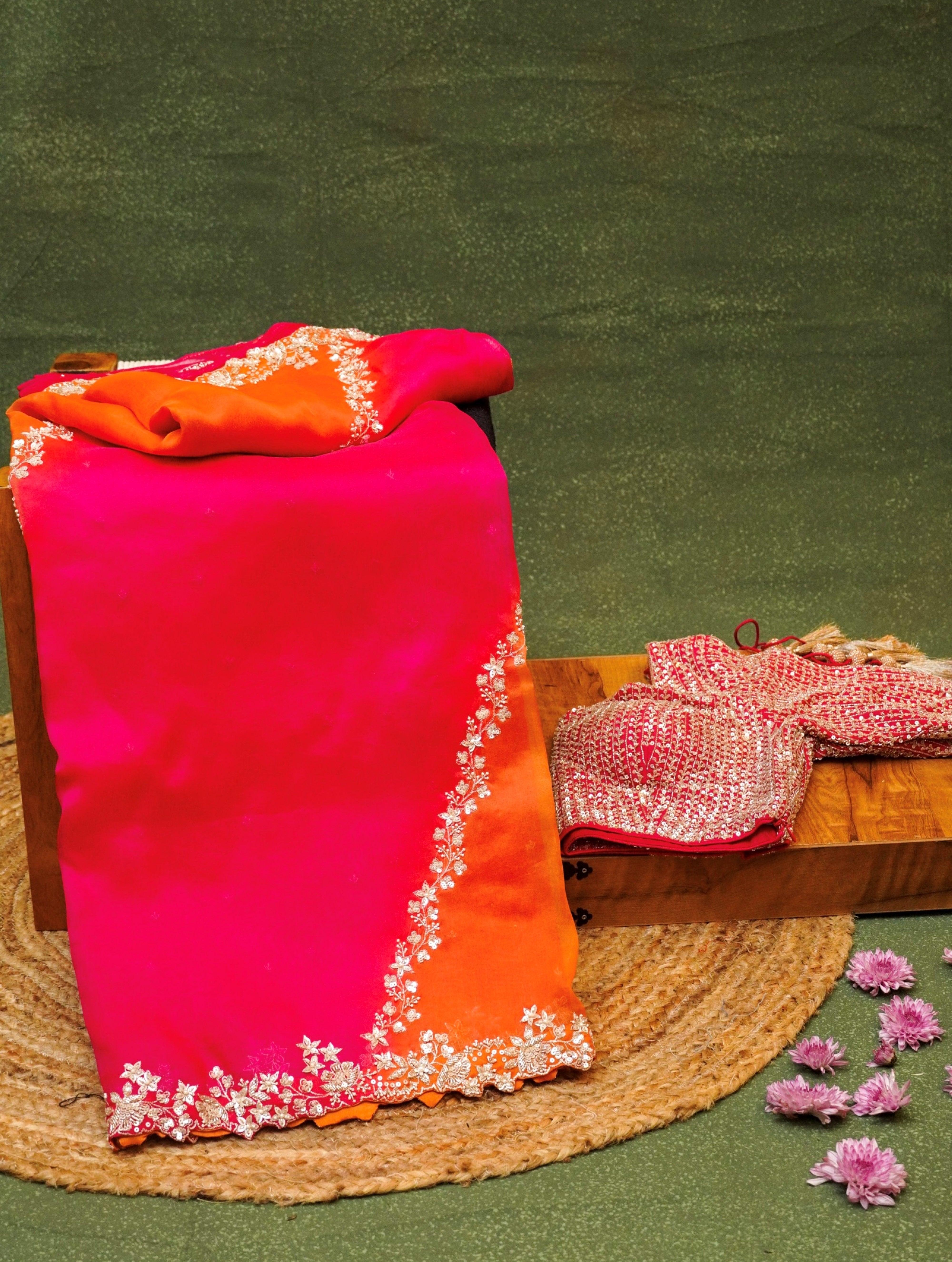 Designer Rangkat Organza Silk Saree