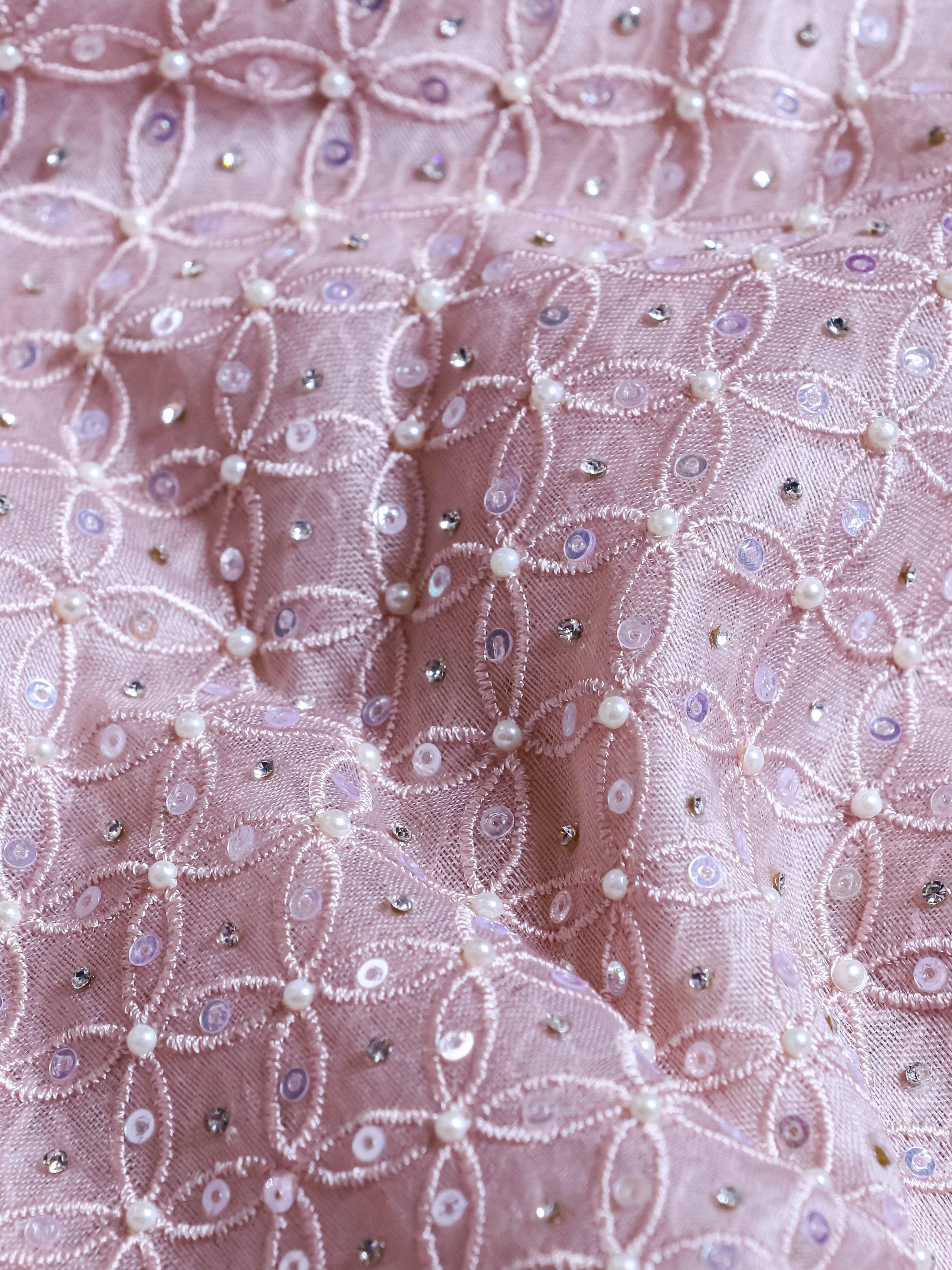 Designer Light Pink Kora Silk Saree - Sumangal Ekam