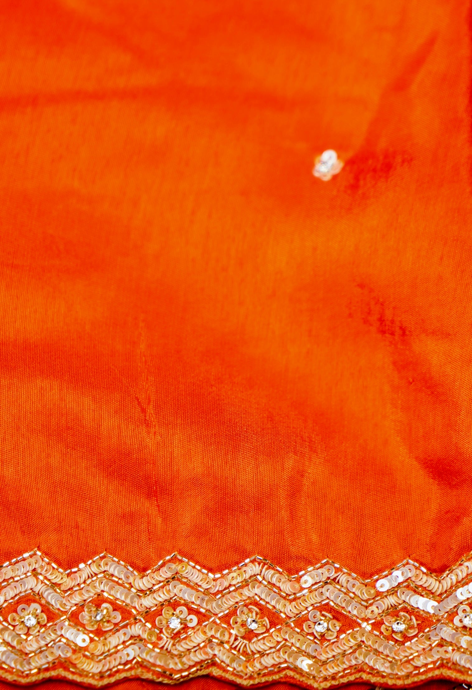 Designer Orange Moonga Silk Saree