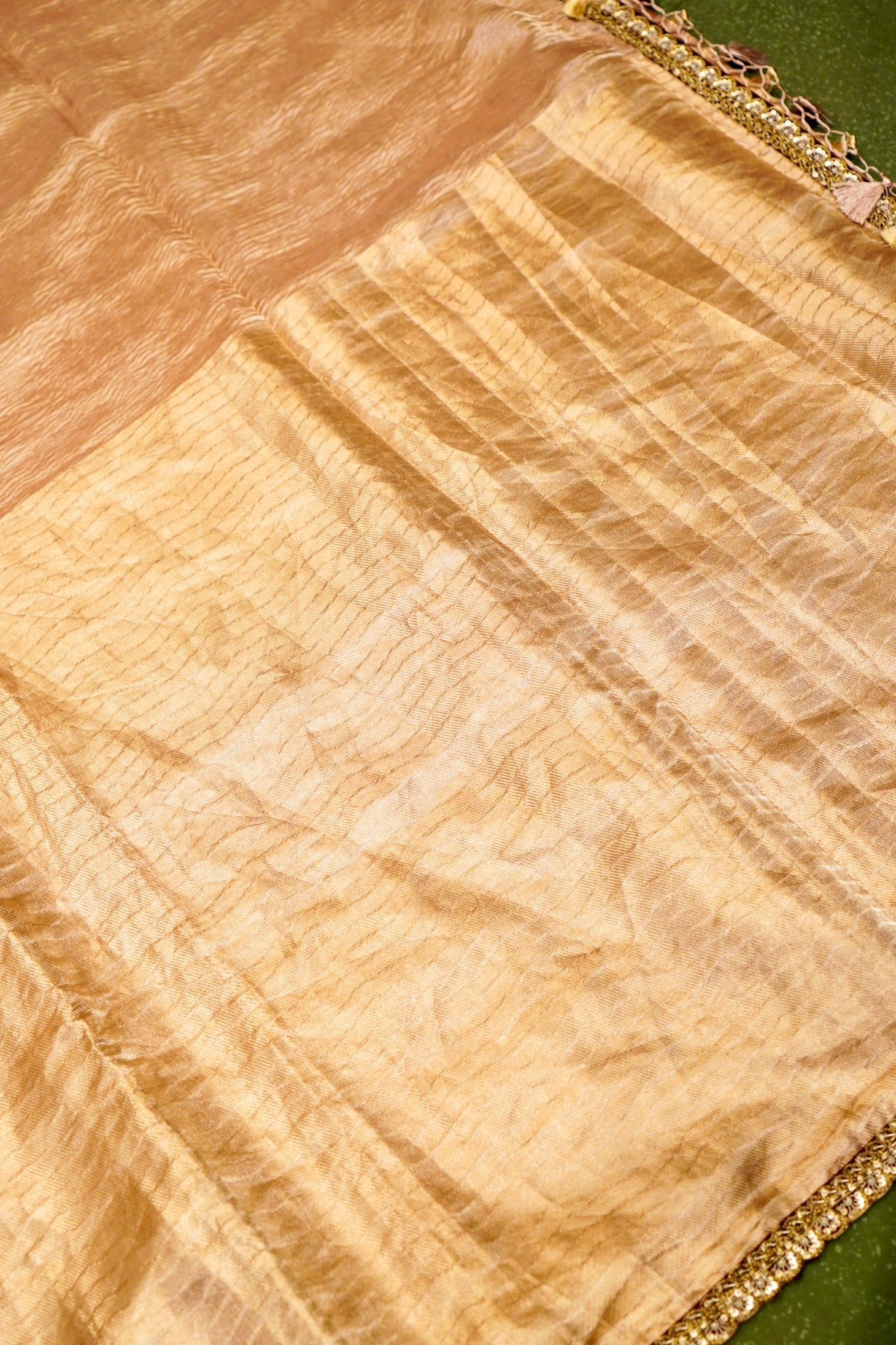 Handwoven Golden Designer Tissue Silk Saree