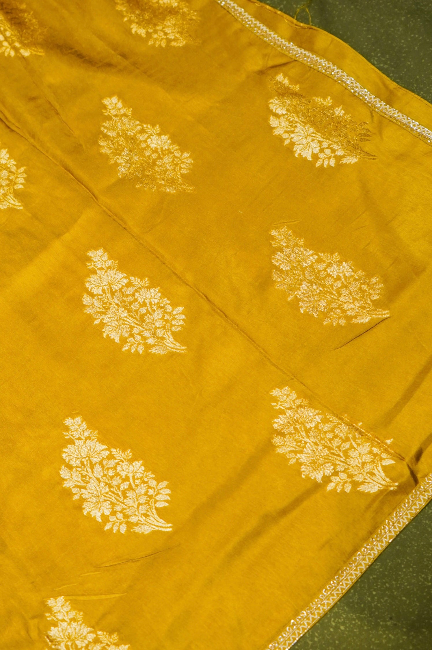Designer Yellow Banarasi Moonga Silk Saree