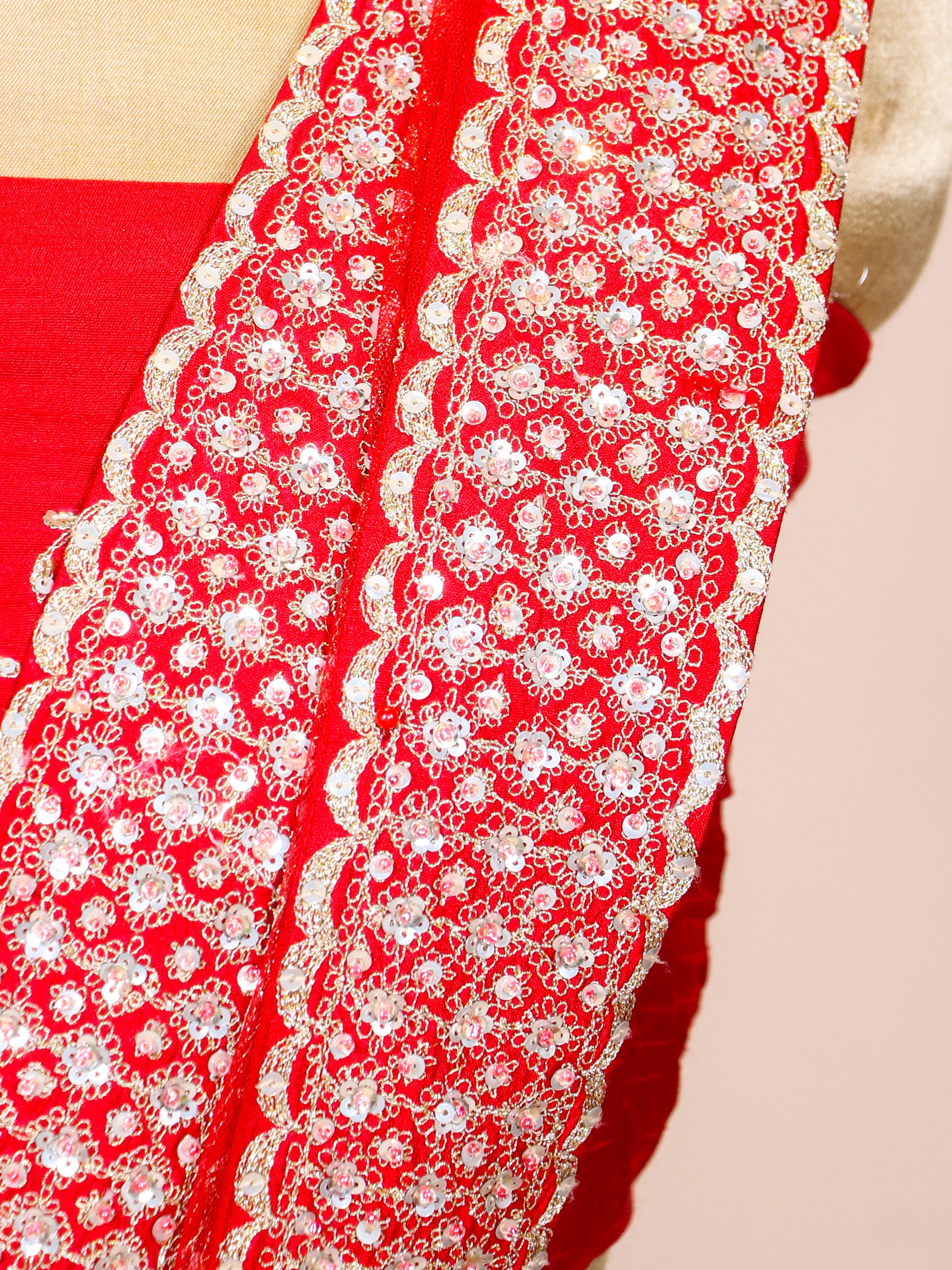Designer Red Raw Silk Bridal Lehenga - Sumangal Ekam