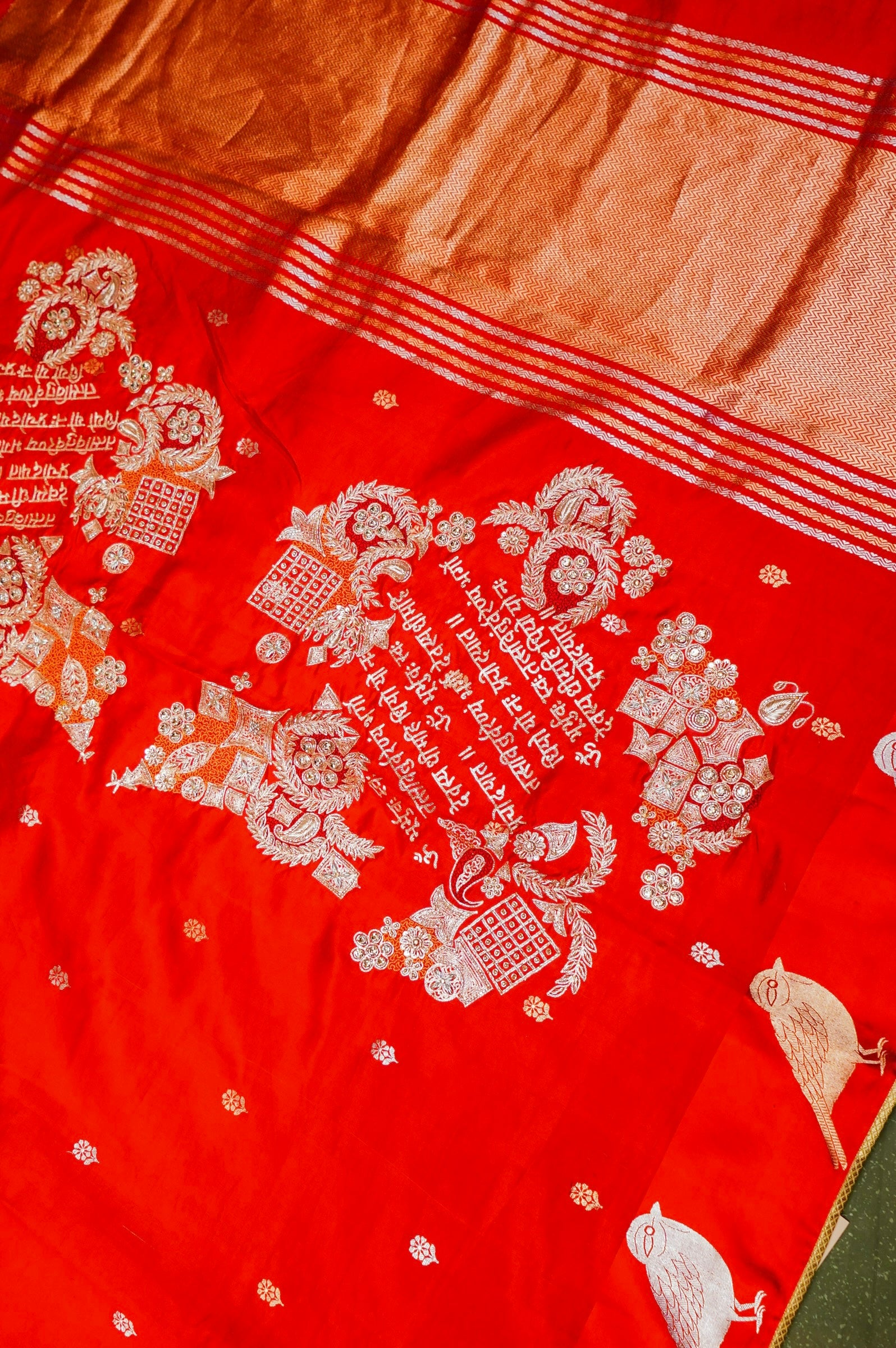Designer Red Banarasi Katan Soft Silk Saree