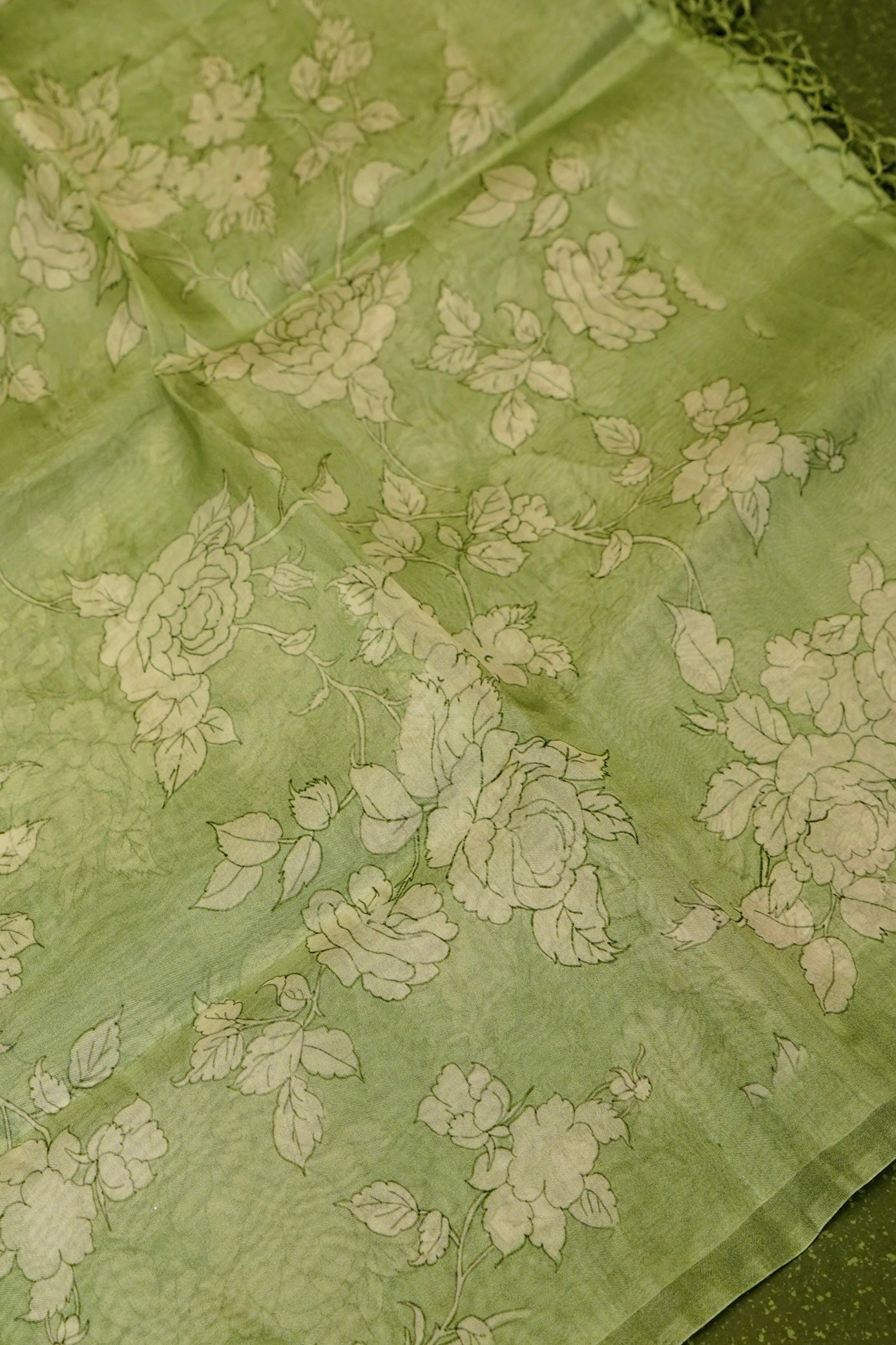 Designer Light Green Organza Suit
