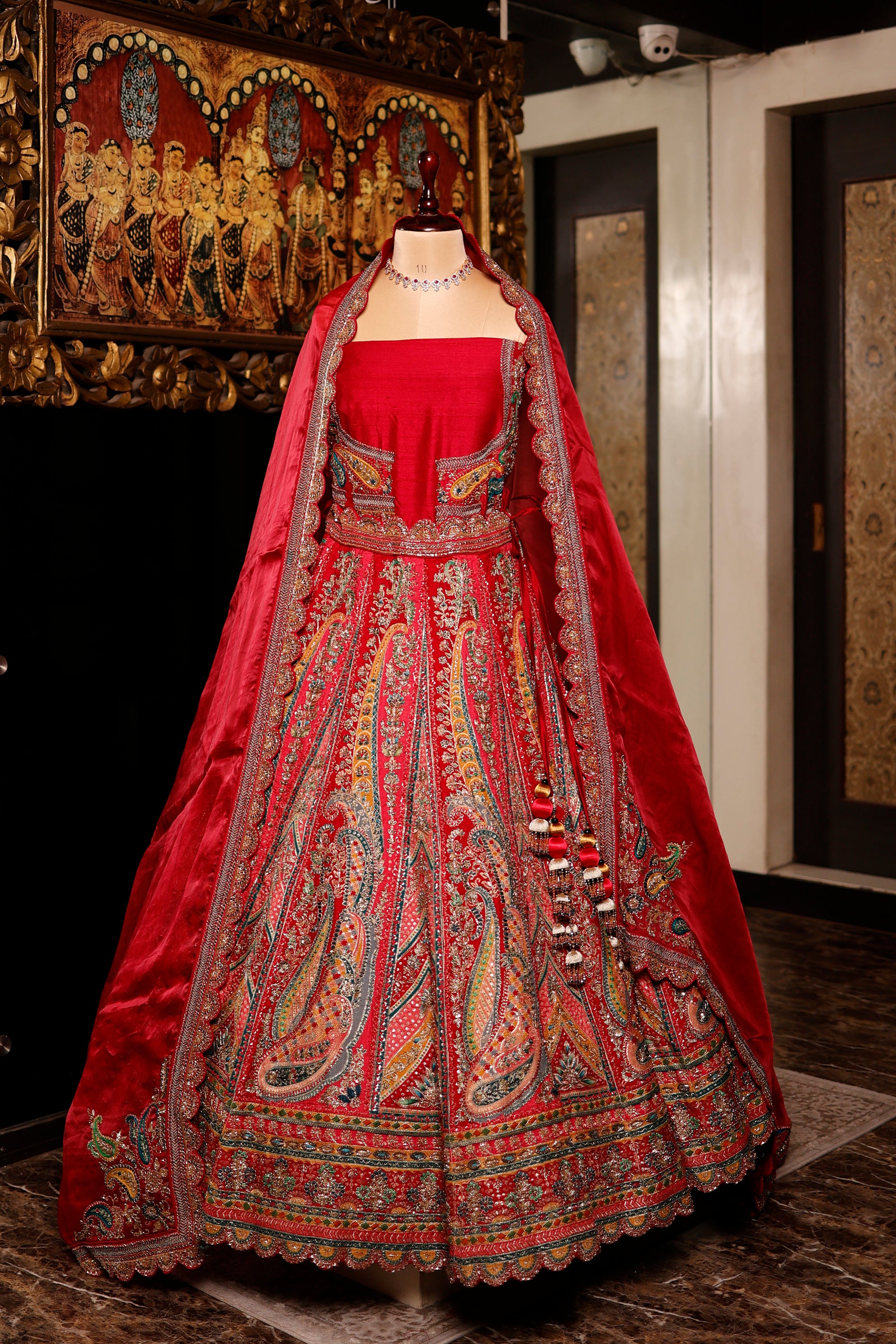 Designer Pink Raw Silk Bridal Lehenga
