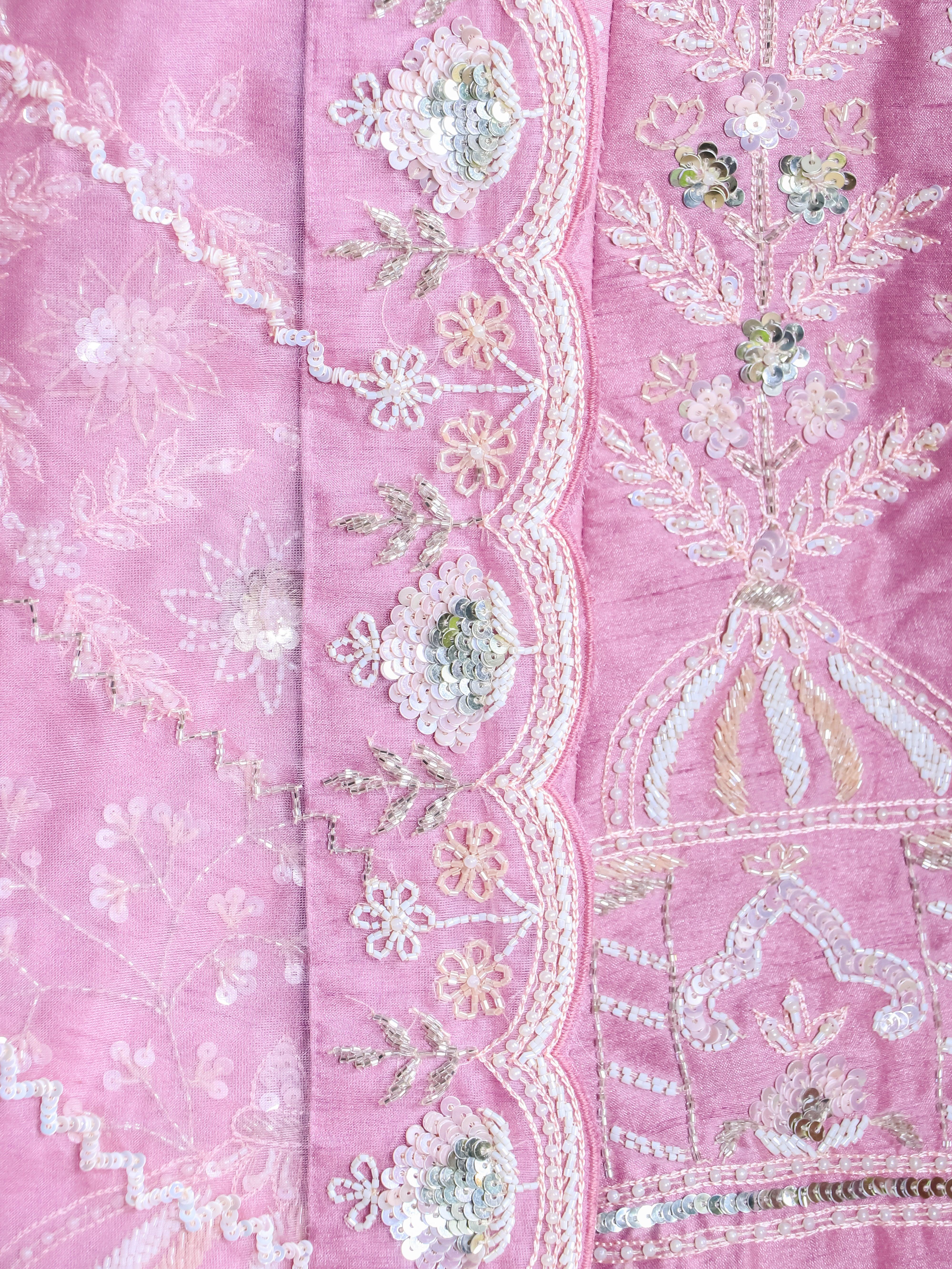 Designer Lavender Raw Silk Fancy Lehenga - Sumangal Ekam