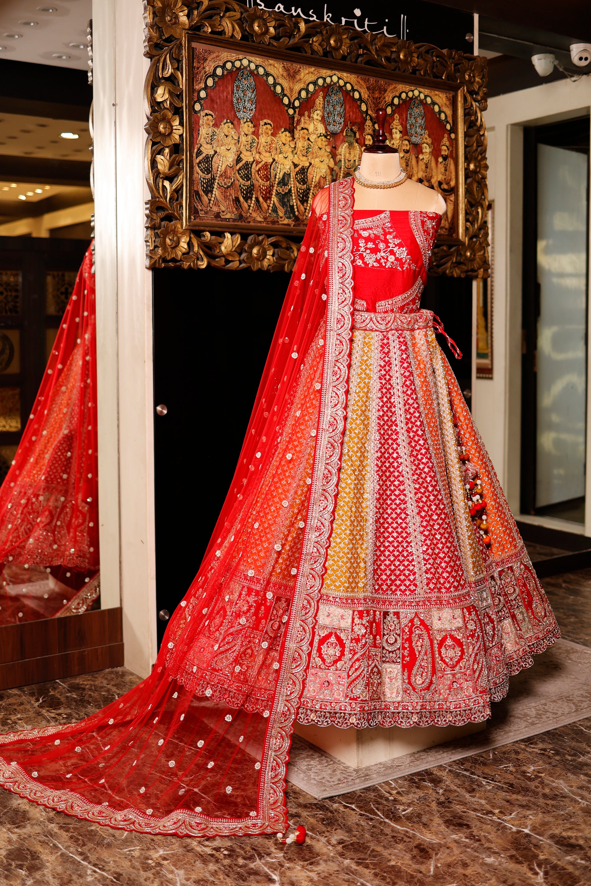 Designer Rangkat Raw Silk Bridal Lehenga