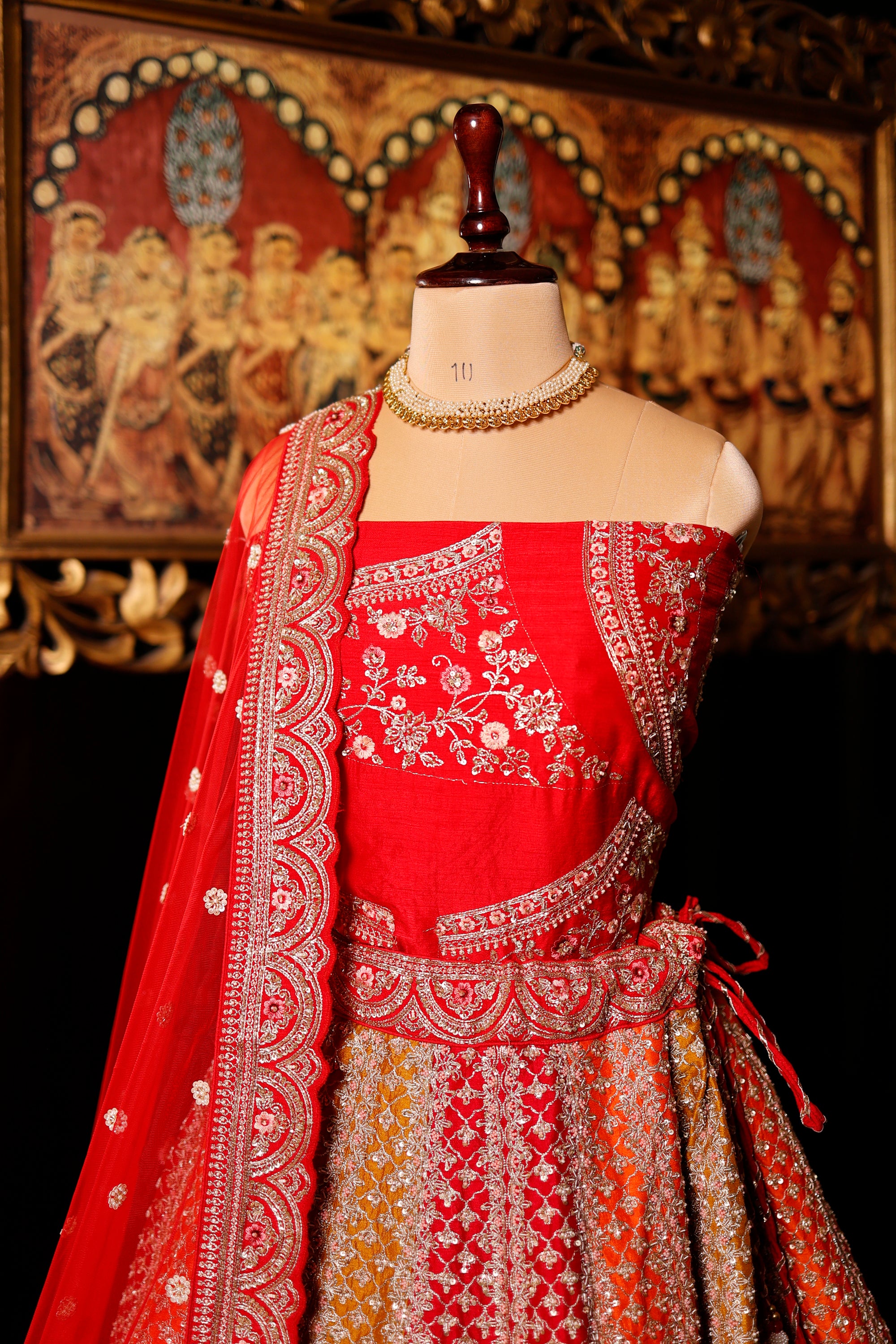 Designer Rangkat Raw Silk Bridal Lehenga