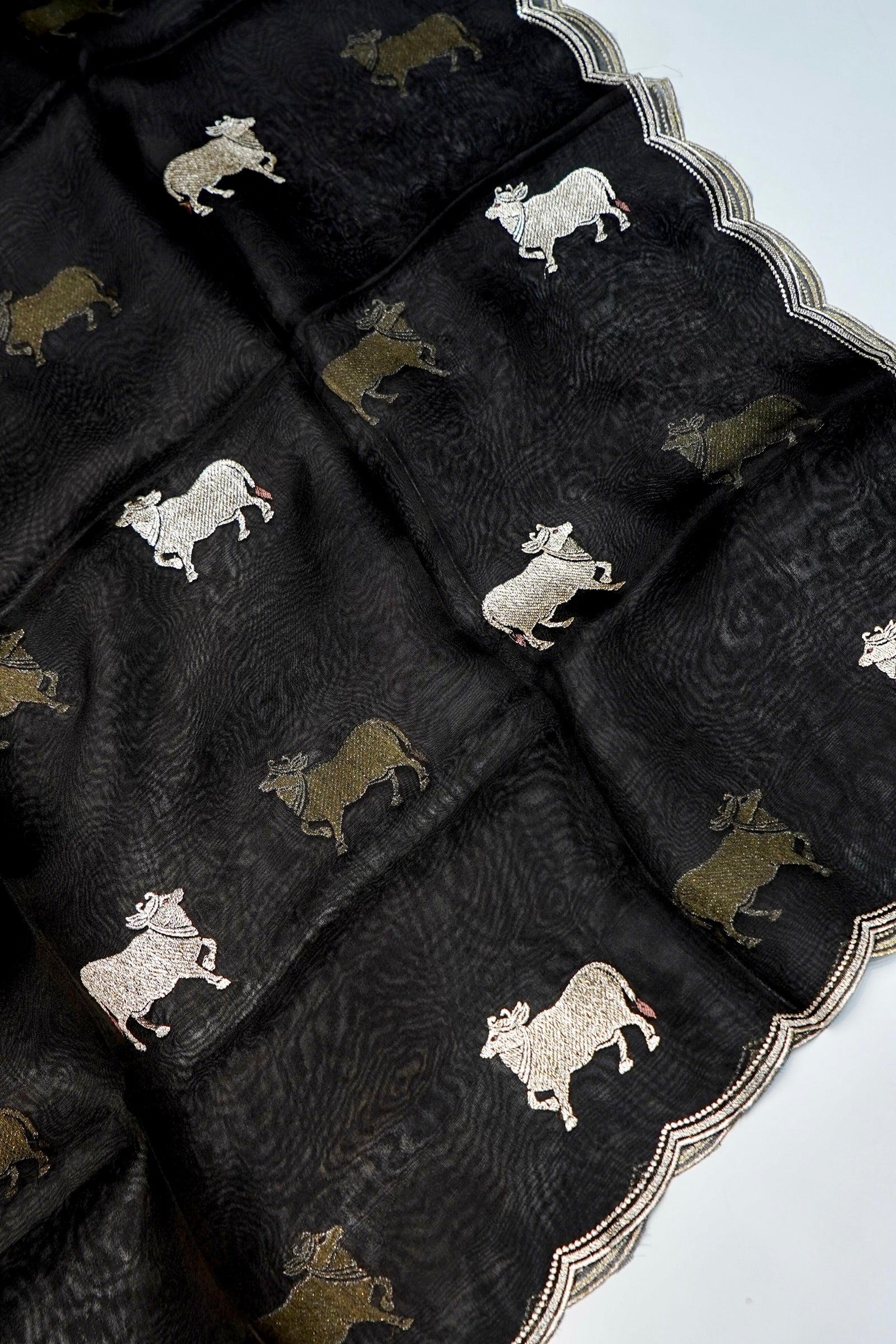 Designer Black Organza Silk Suit