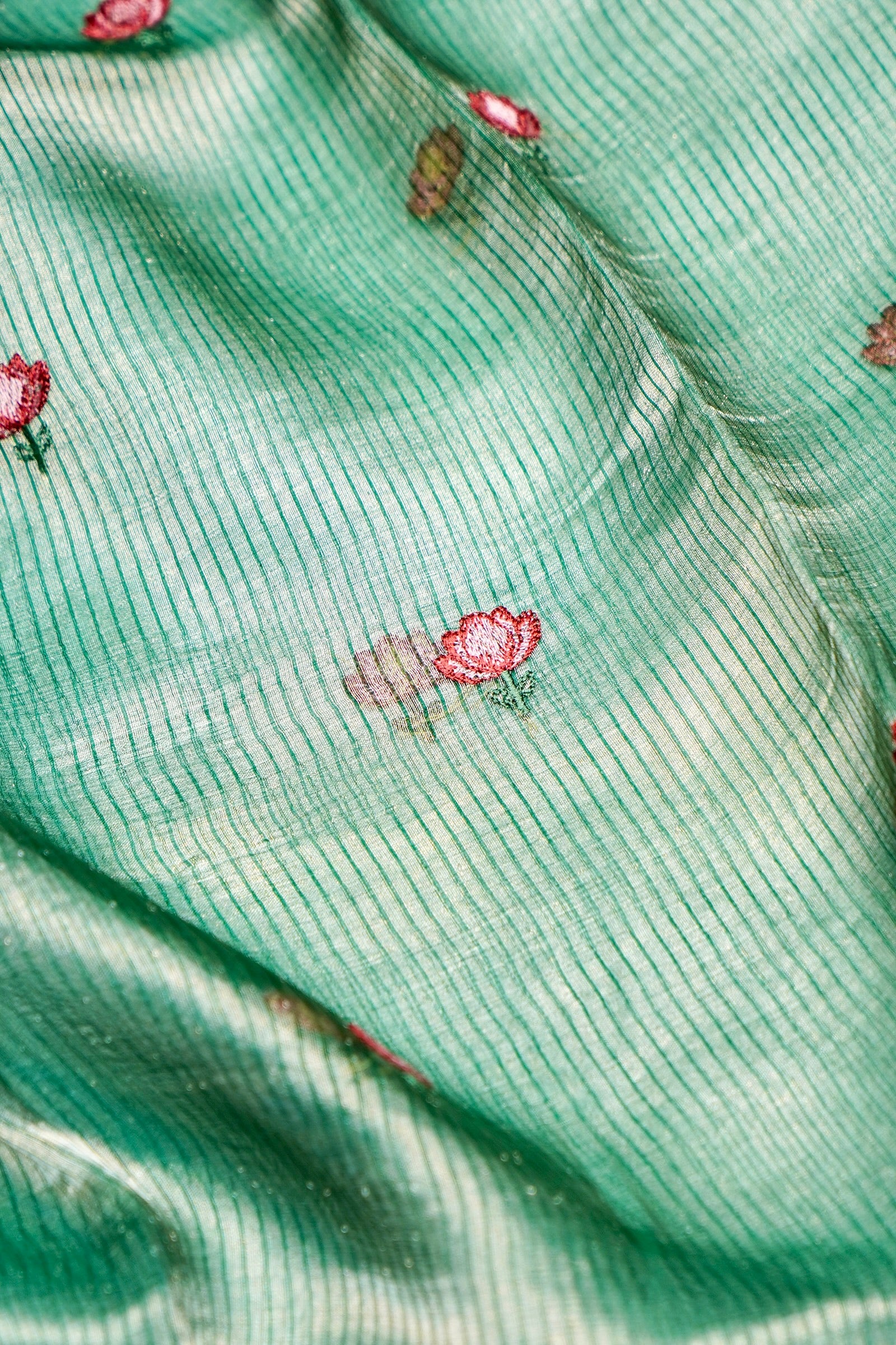 Designer Sea Green Tissue Silk Suit