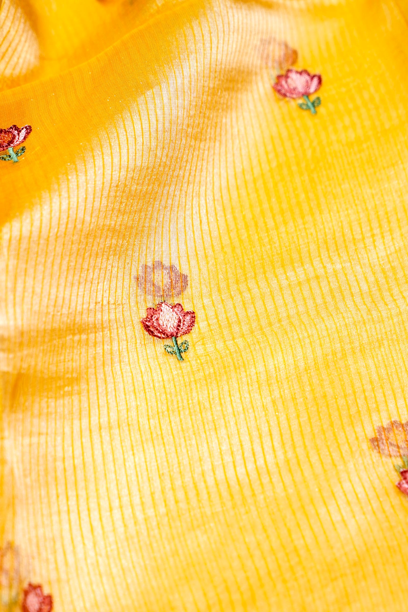 Designer Golden Yellow Tissue Silk Suit