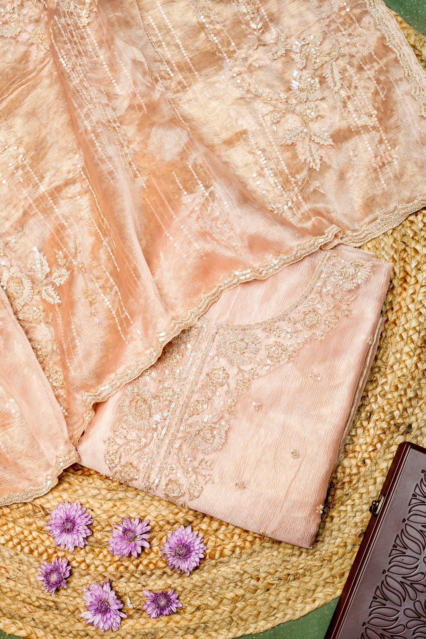 Designer Gold Crush Tissue Suit