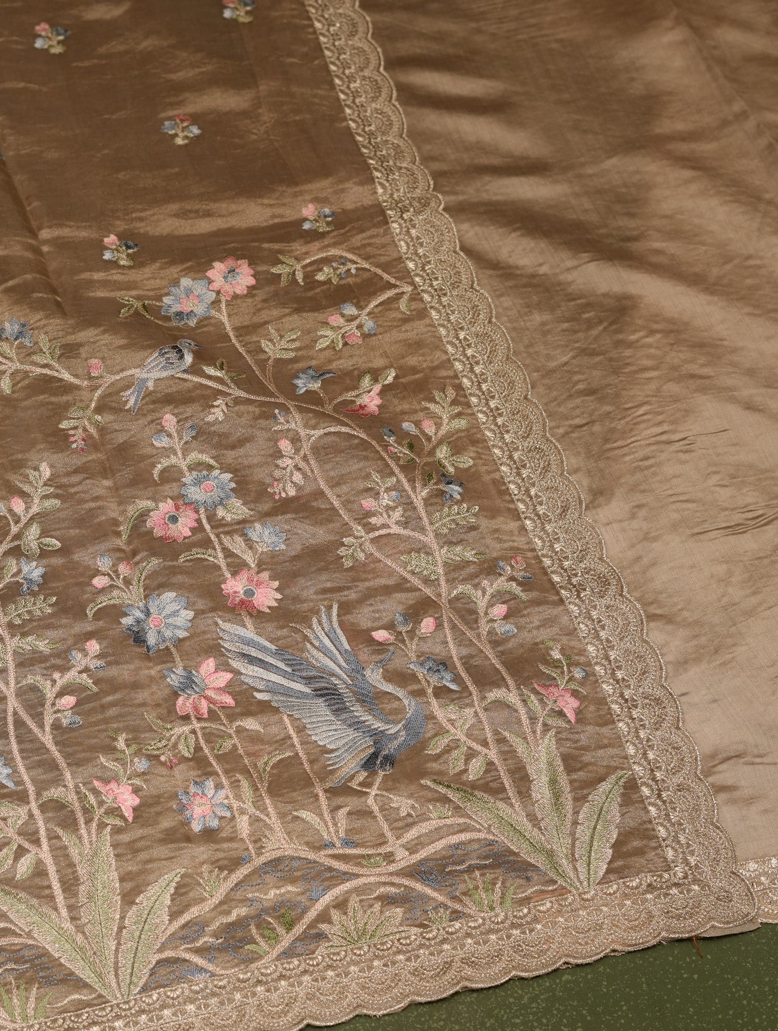 Designer Golden Tissue Silk Saree