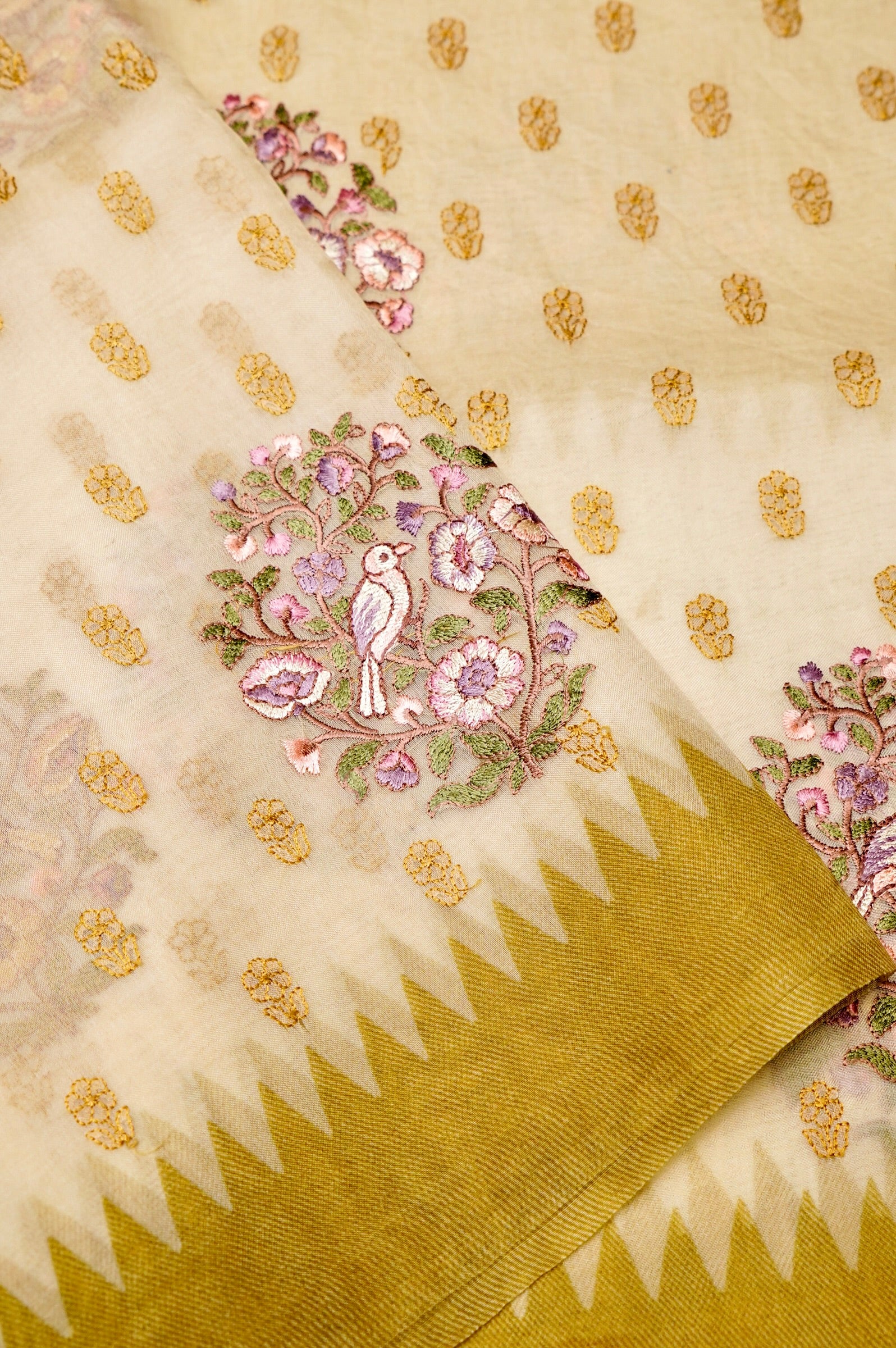 Designer White Organza Silk Saree