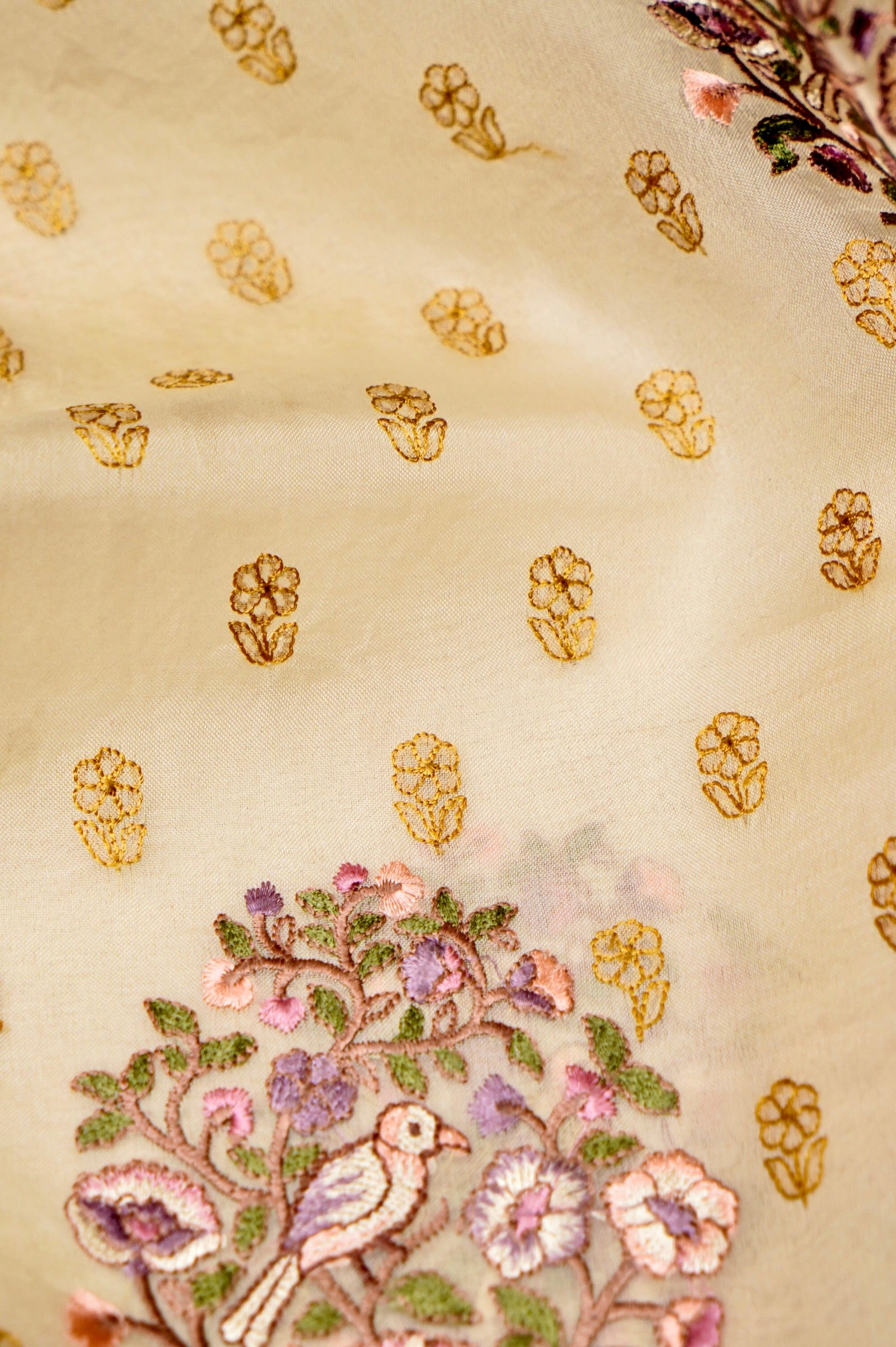 Designer White Organza Silk Saree