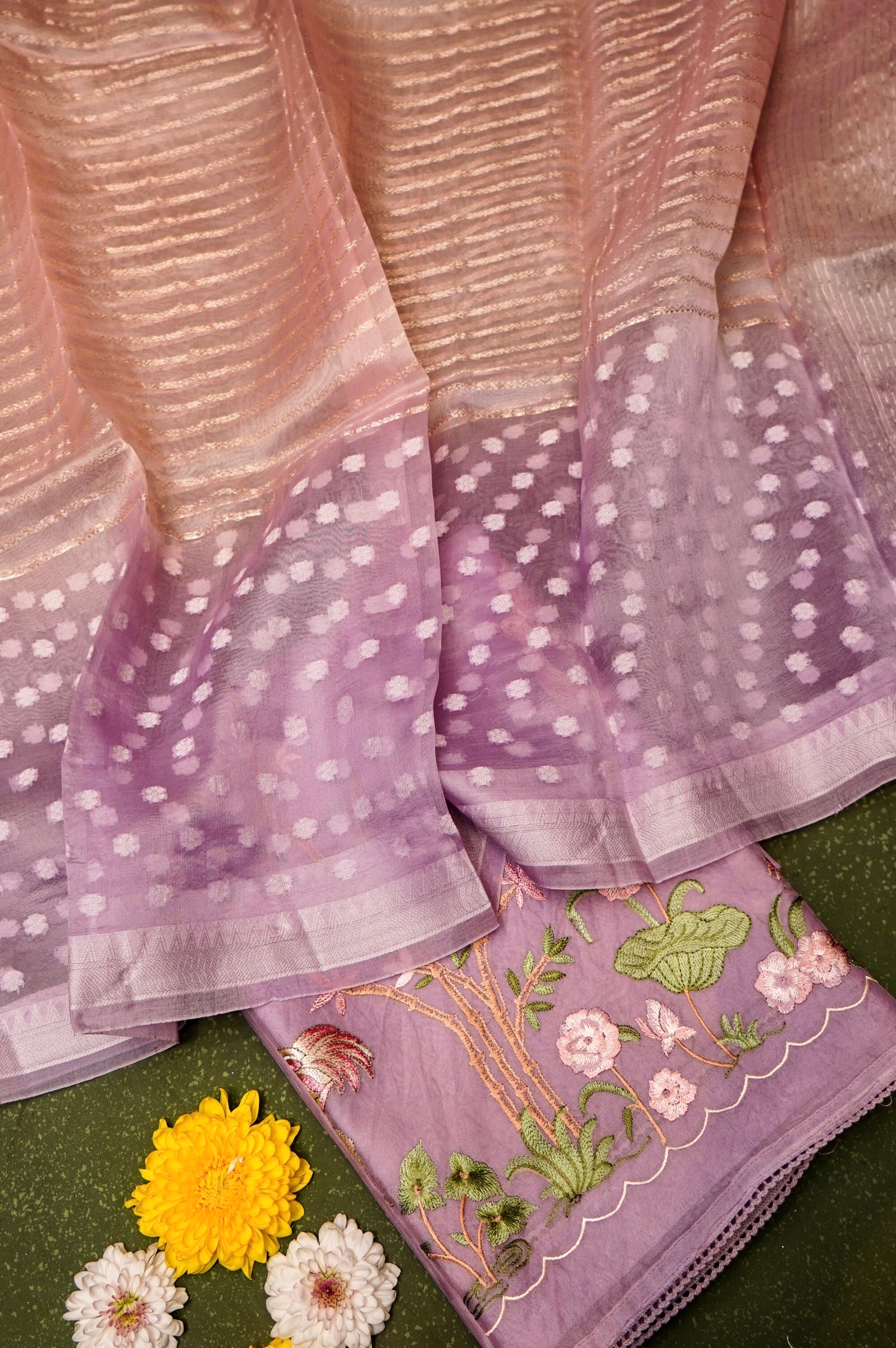 Designer Lavender Organza Suit