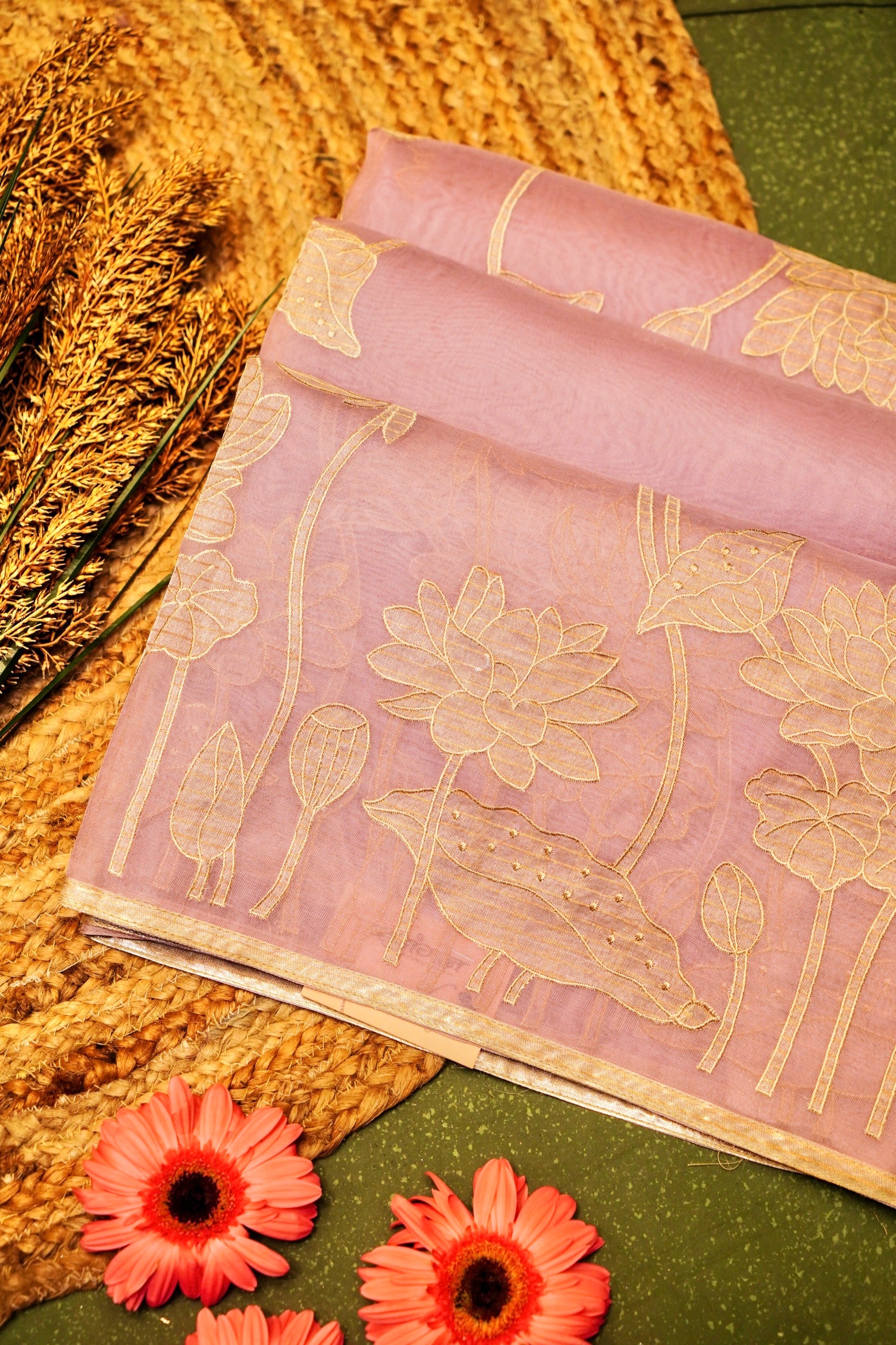 Designer Lavender Organza Saree
