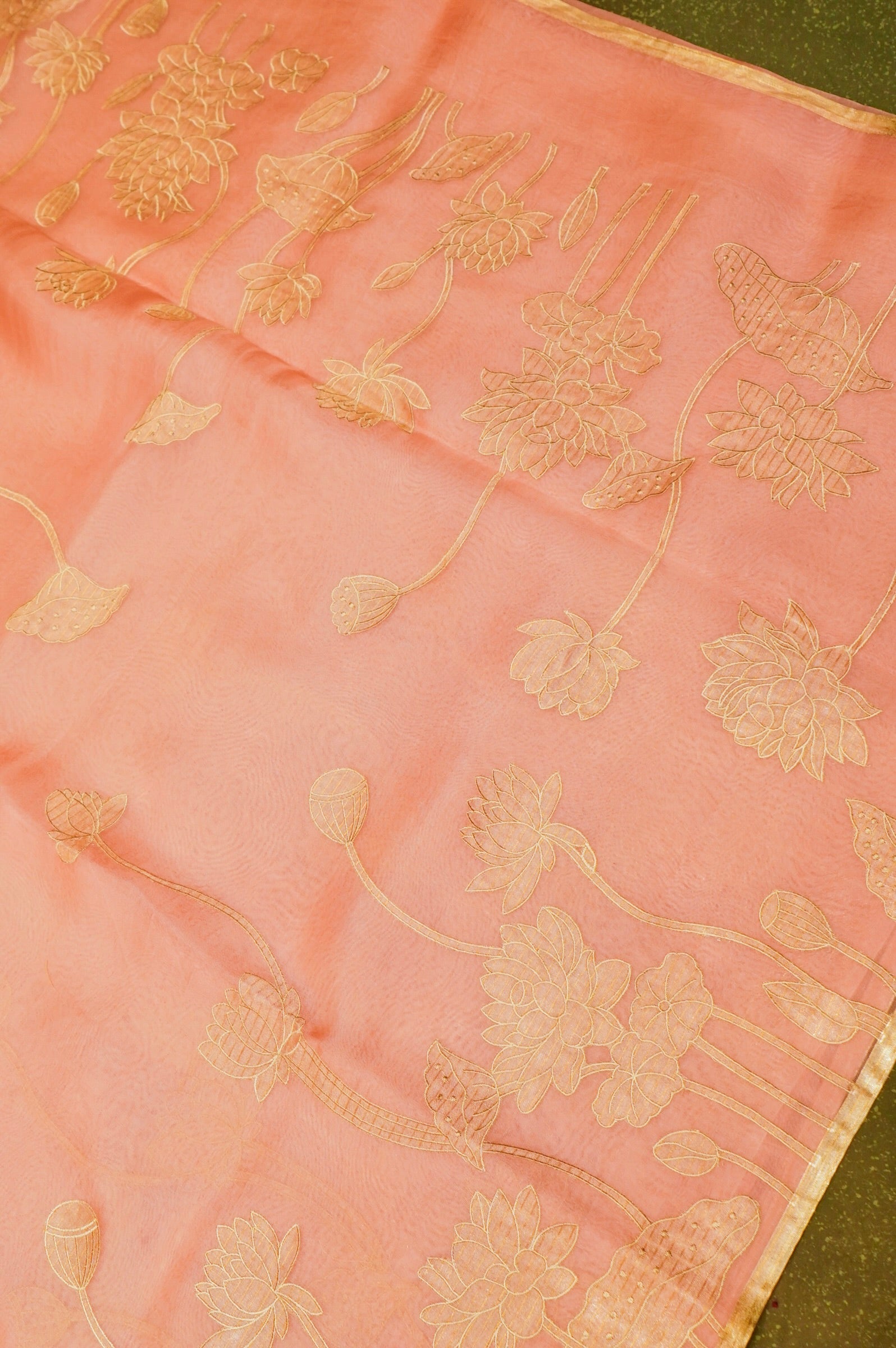 Designer Pink Organza Saree