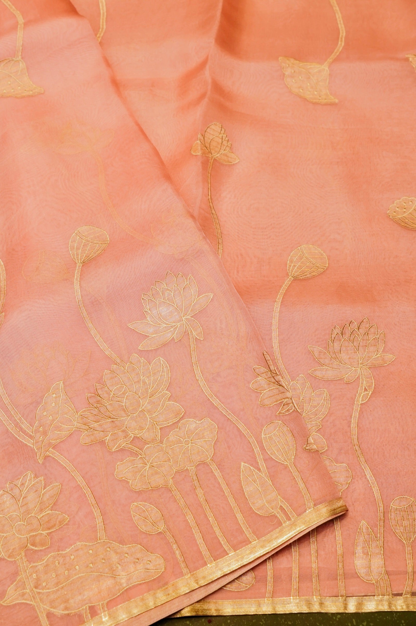Designer Pink Organza Saree