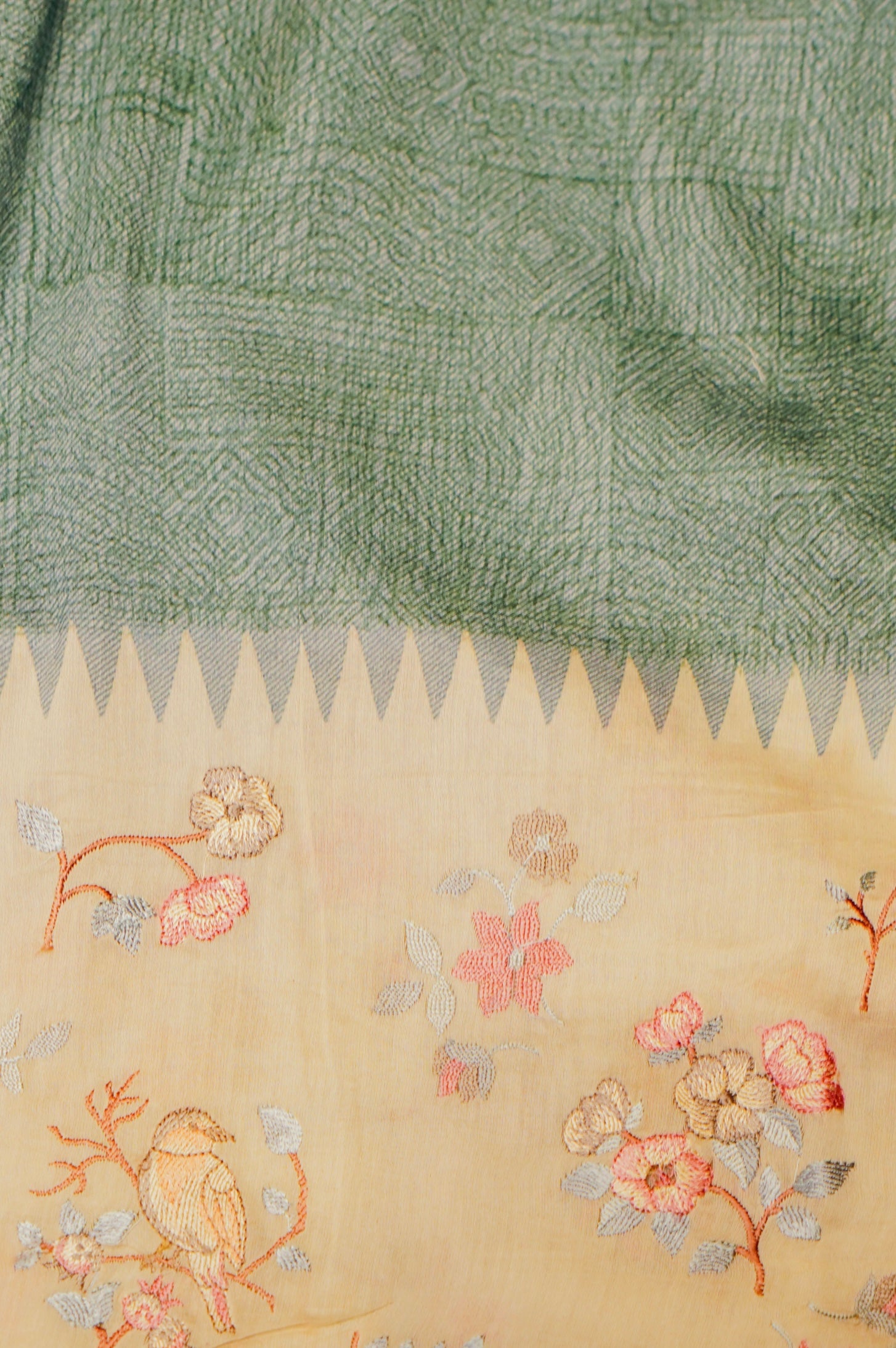 Designer Light Yellow Organza Saree