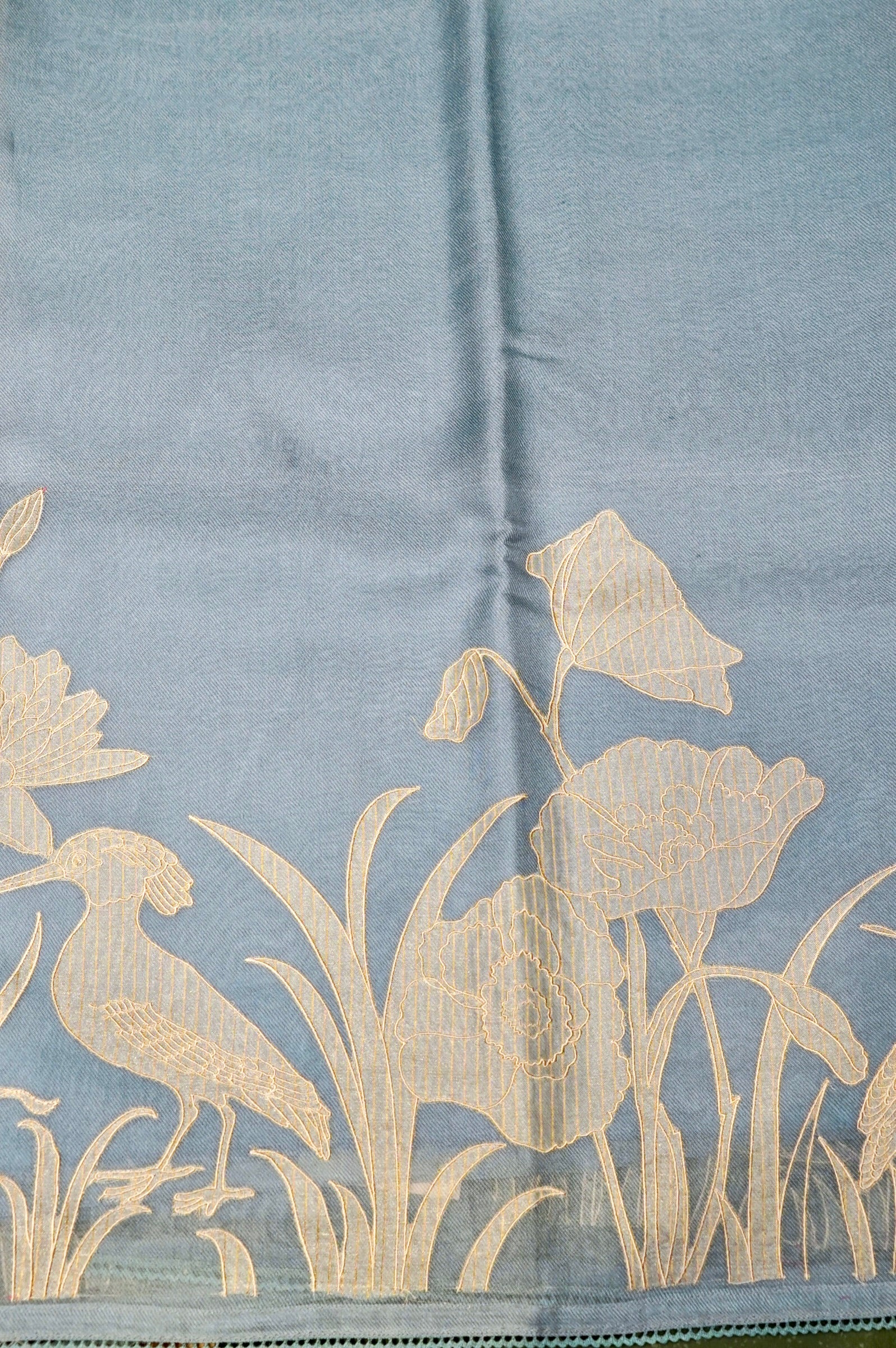Designer Powder Blue Organza Suit
