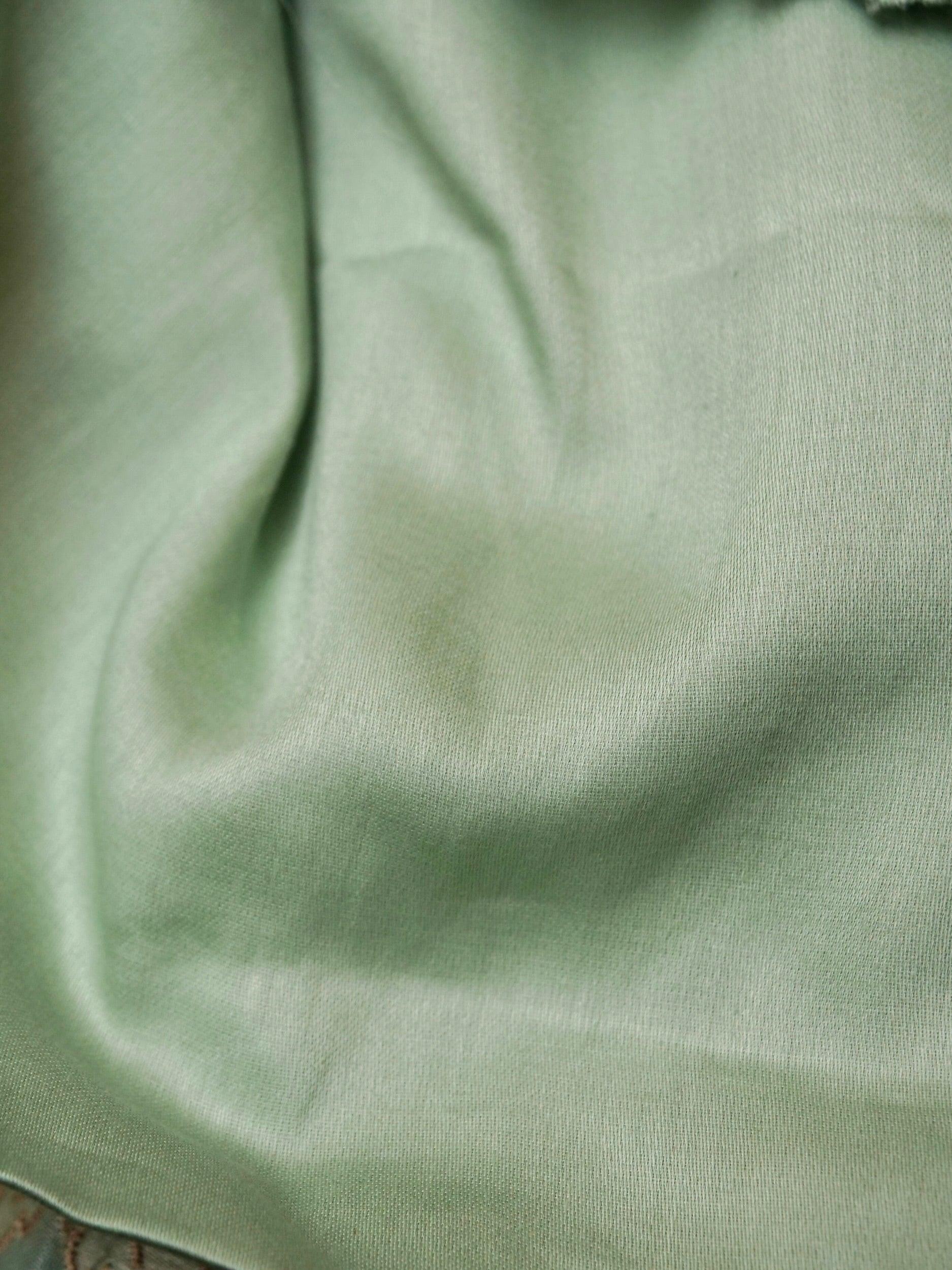 Designer Sage Green Kora Silk Suit