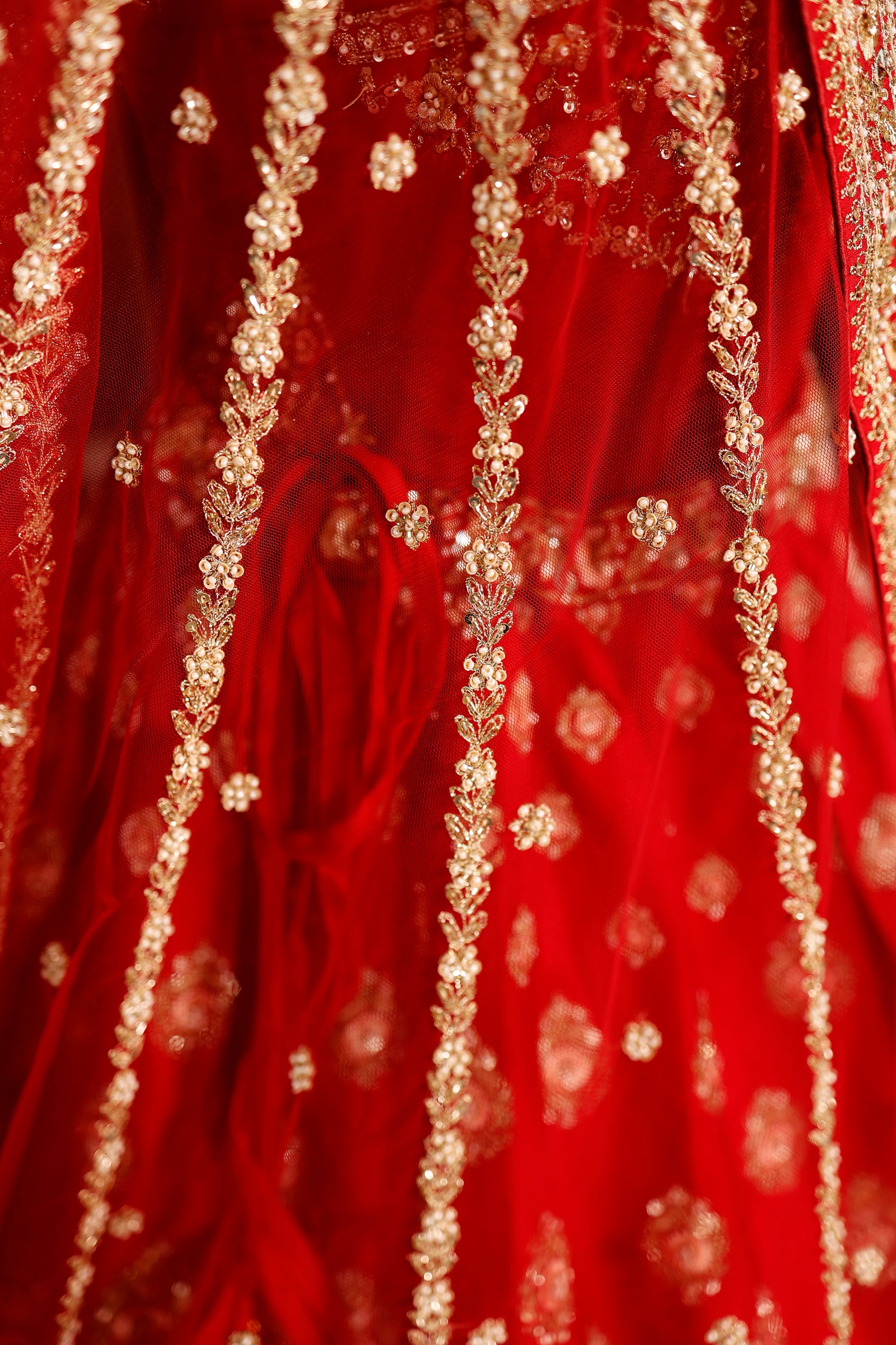 Designer Red Raw Silk Bridal Lehenga
