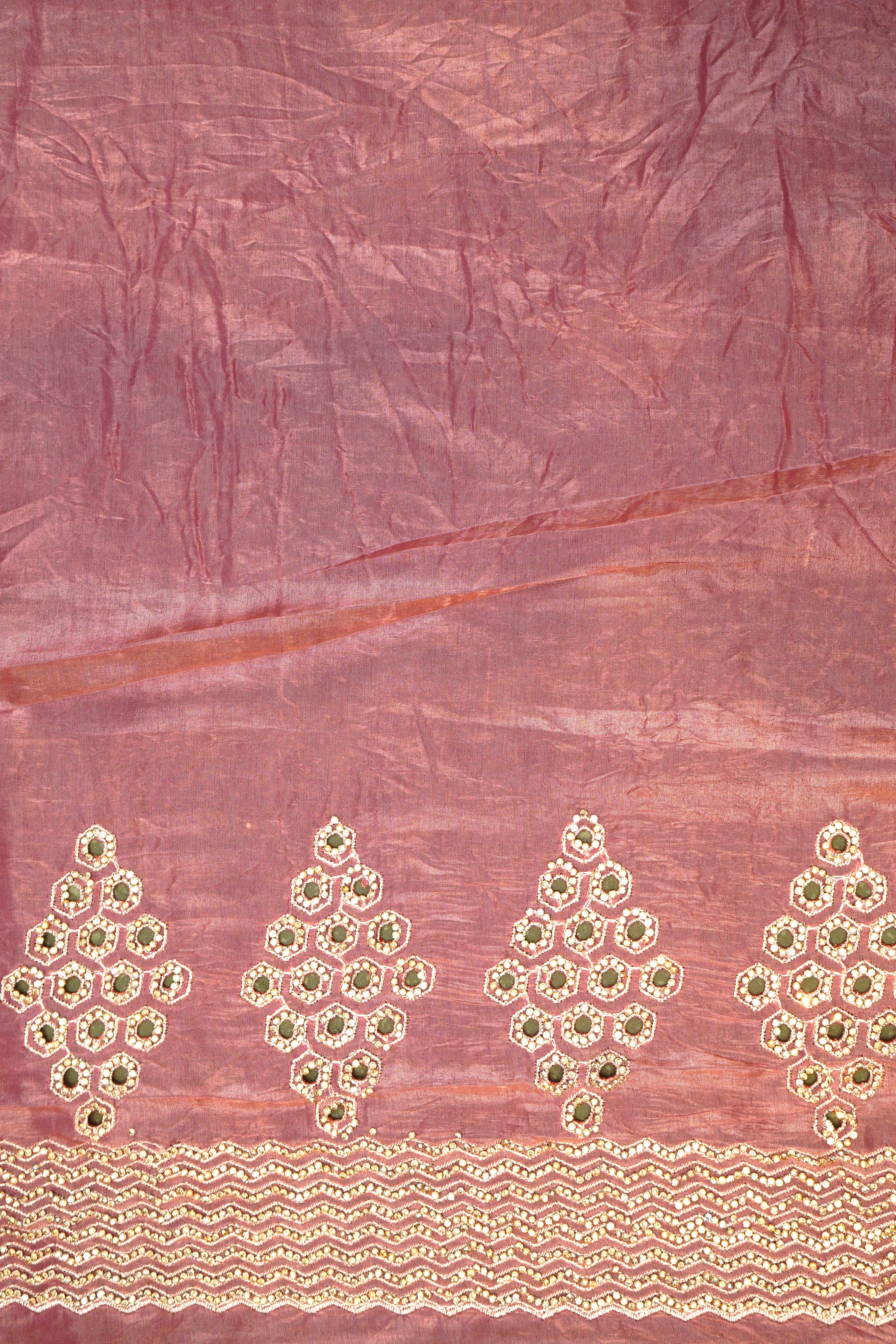 Designer Onion Pink Organza Saree
