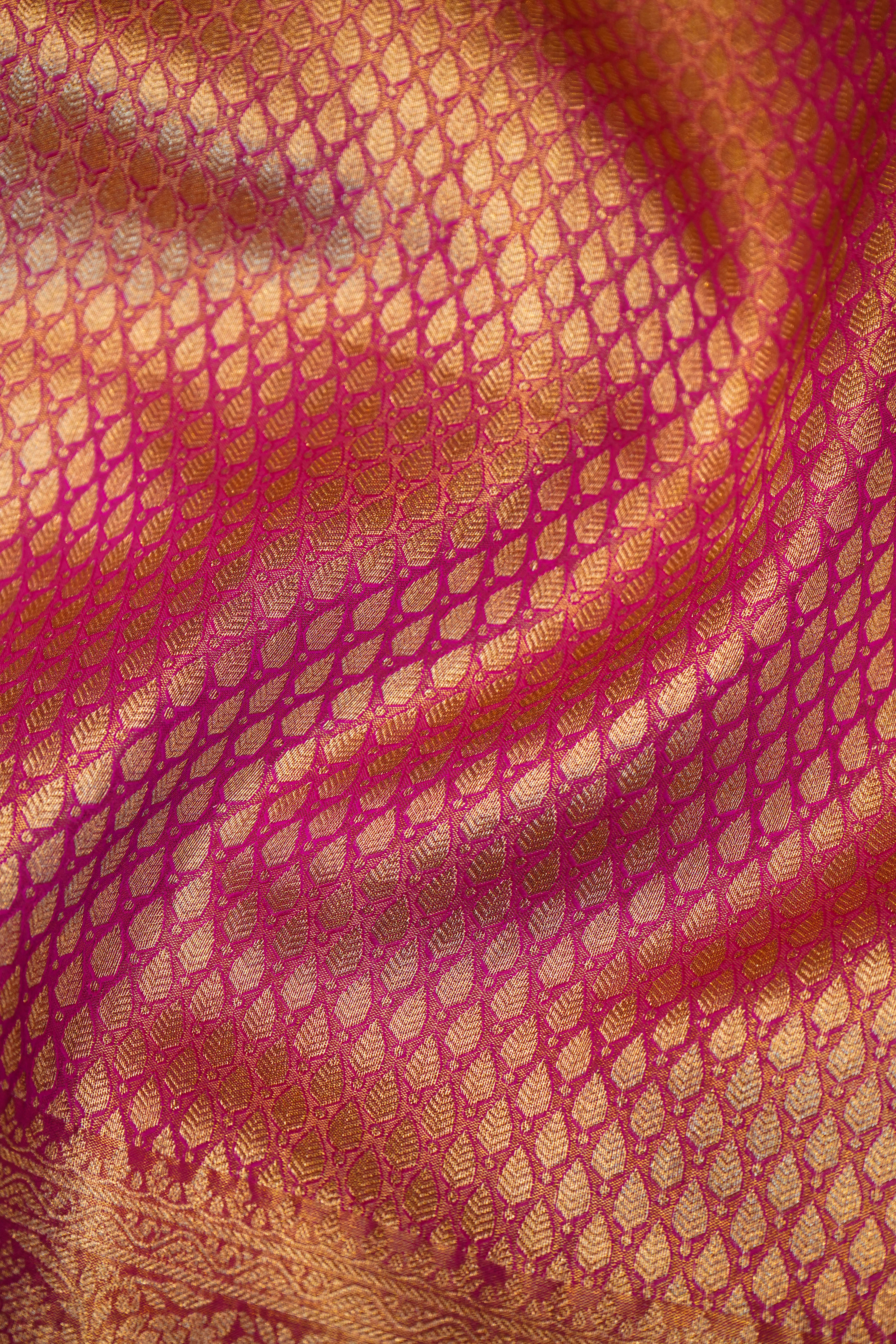Designer Pink Blended Katan Silk Saree
