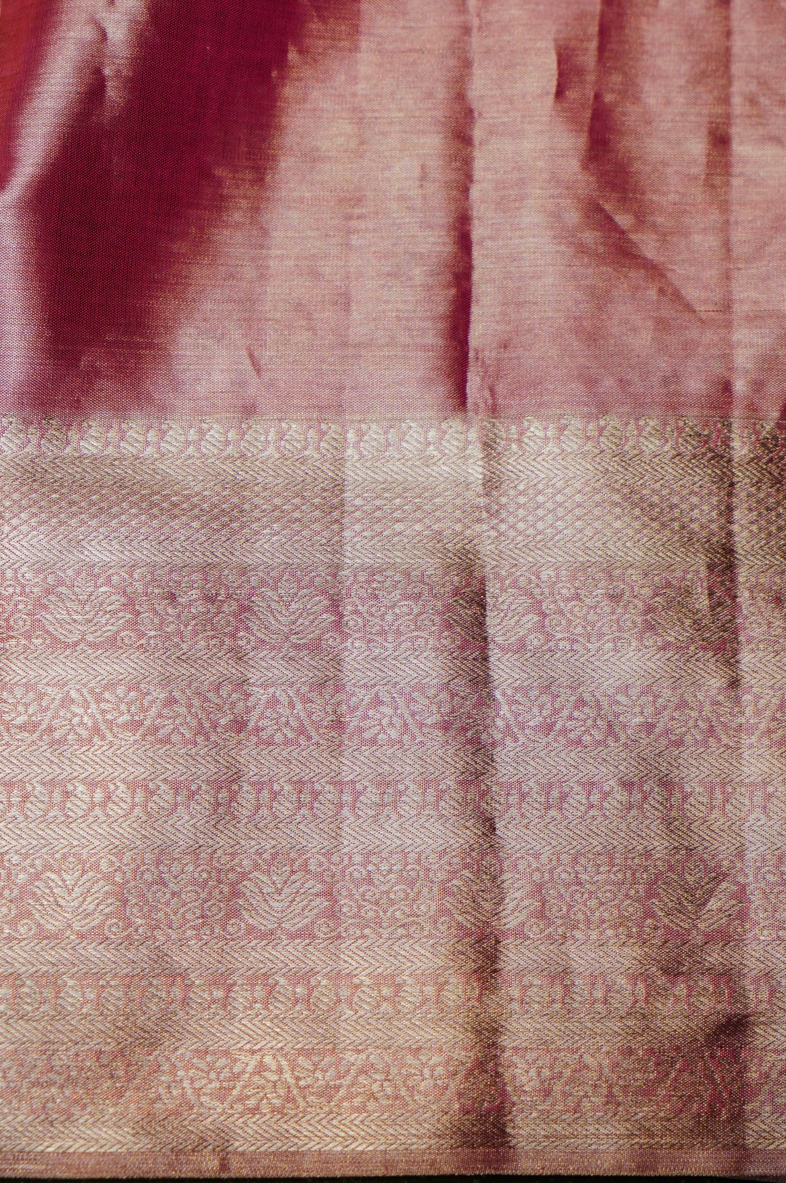 Designer Peach Tissue Silk Saree