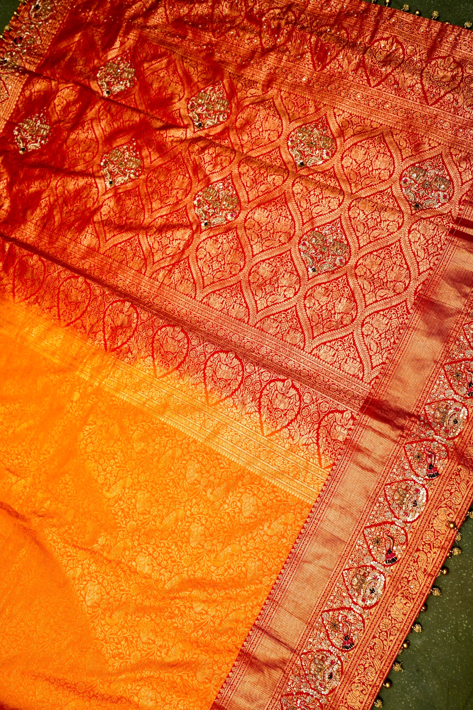 Designer Yellow Katan Silk Saree