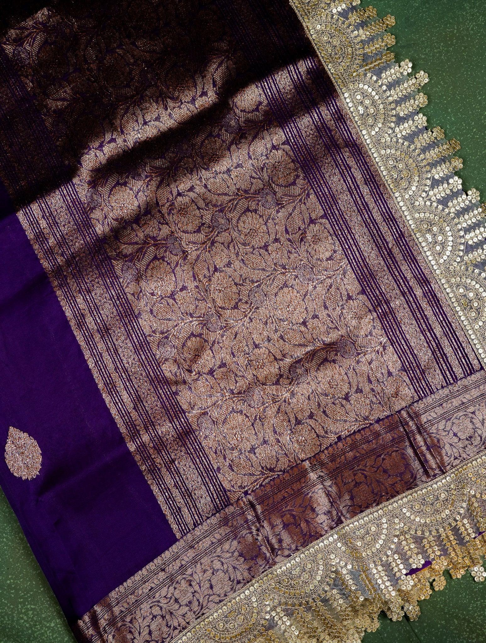 Designer Purple Organza Saree