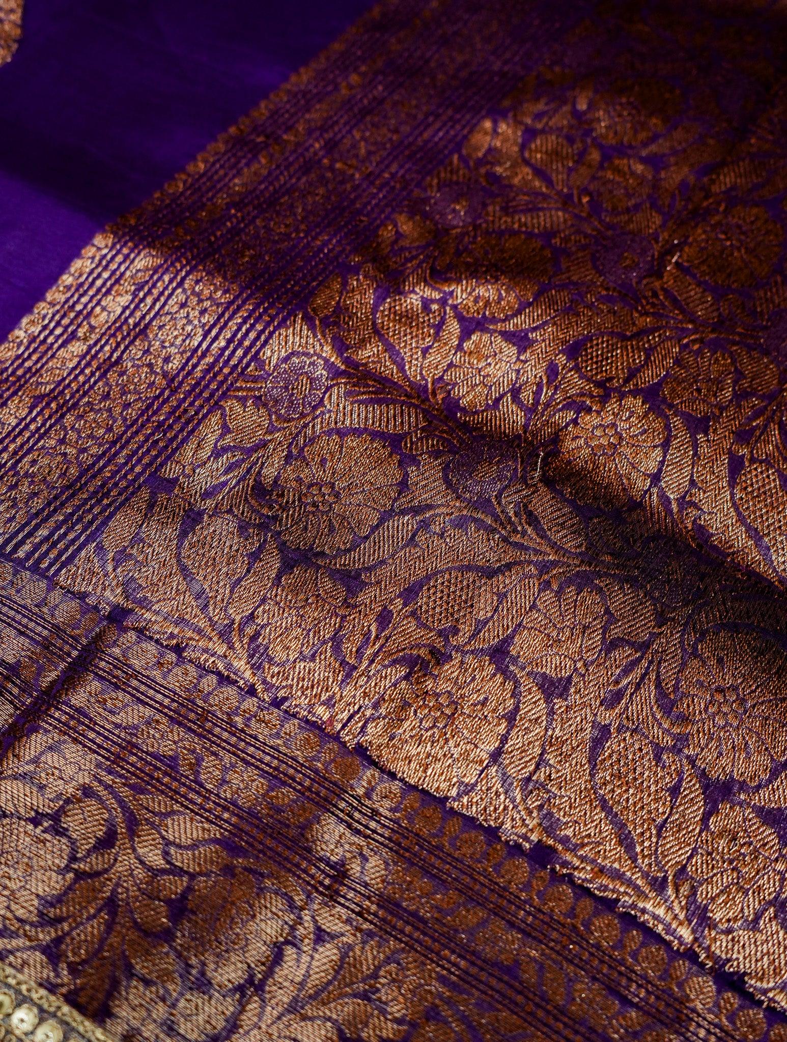 Designer Purple Organza Saree