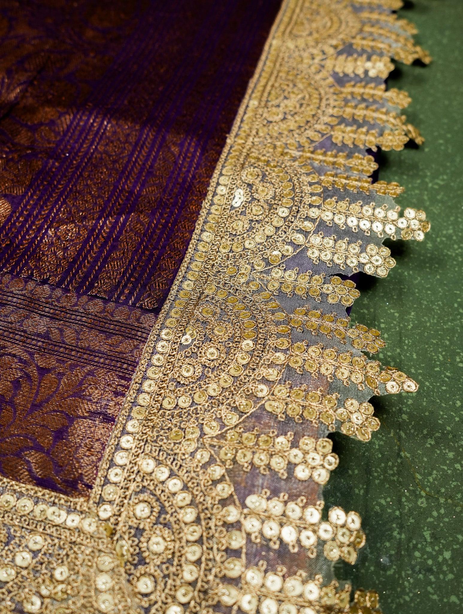 Designer Purple Organza Saree
