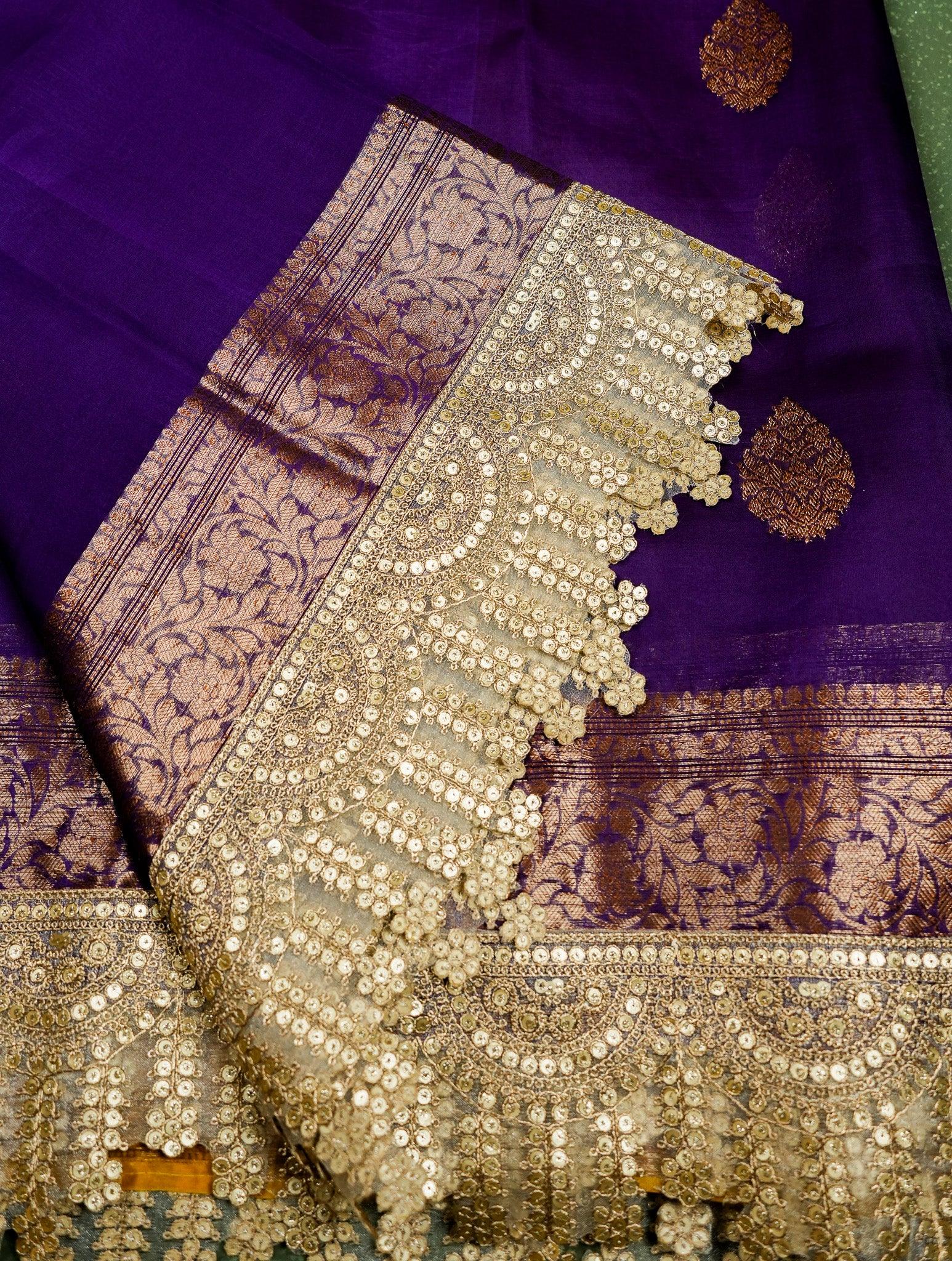 Designer Purple Organza Saree