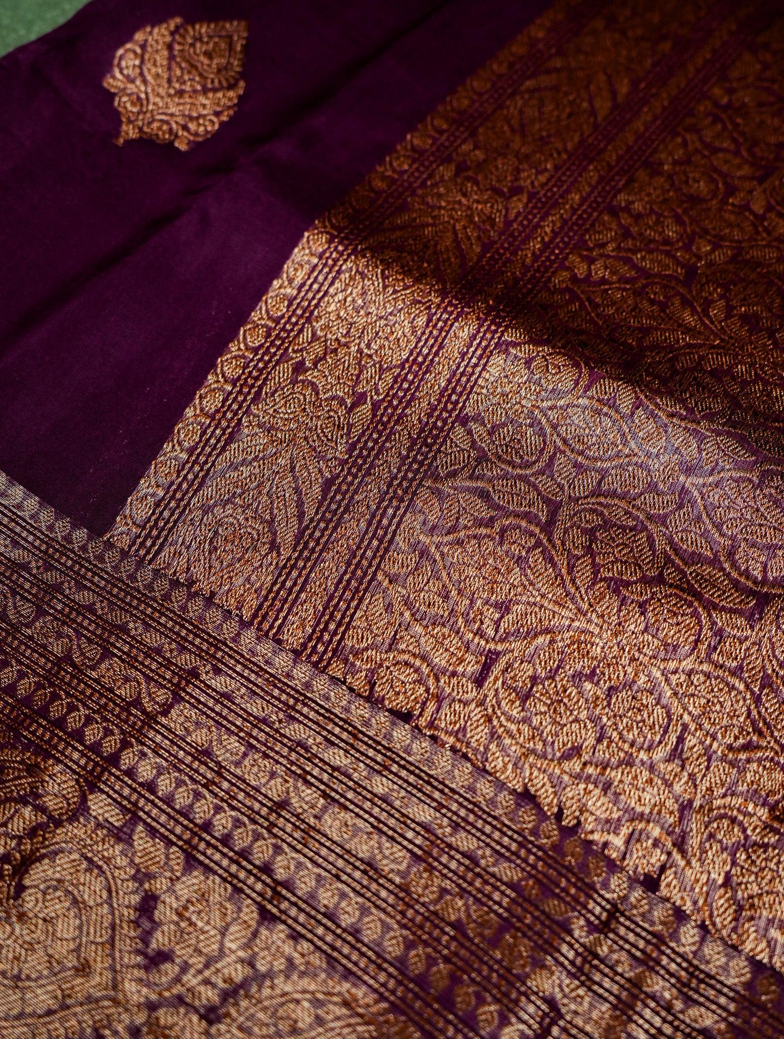 Designer Wine Organza Saree