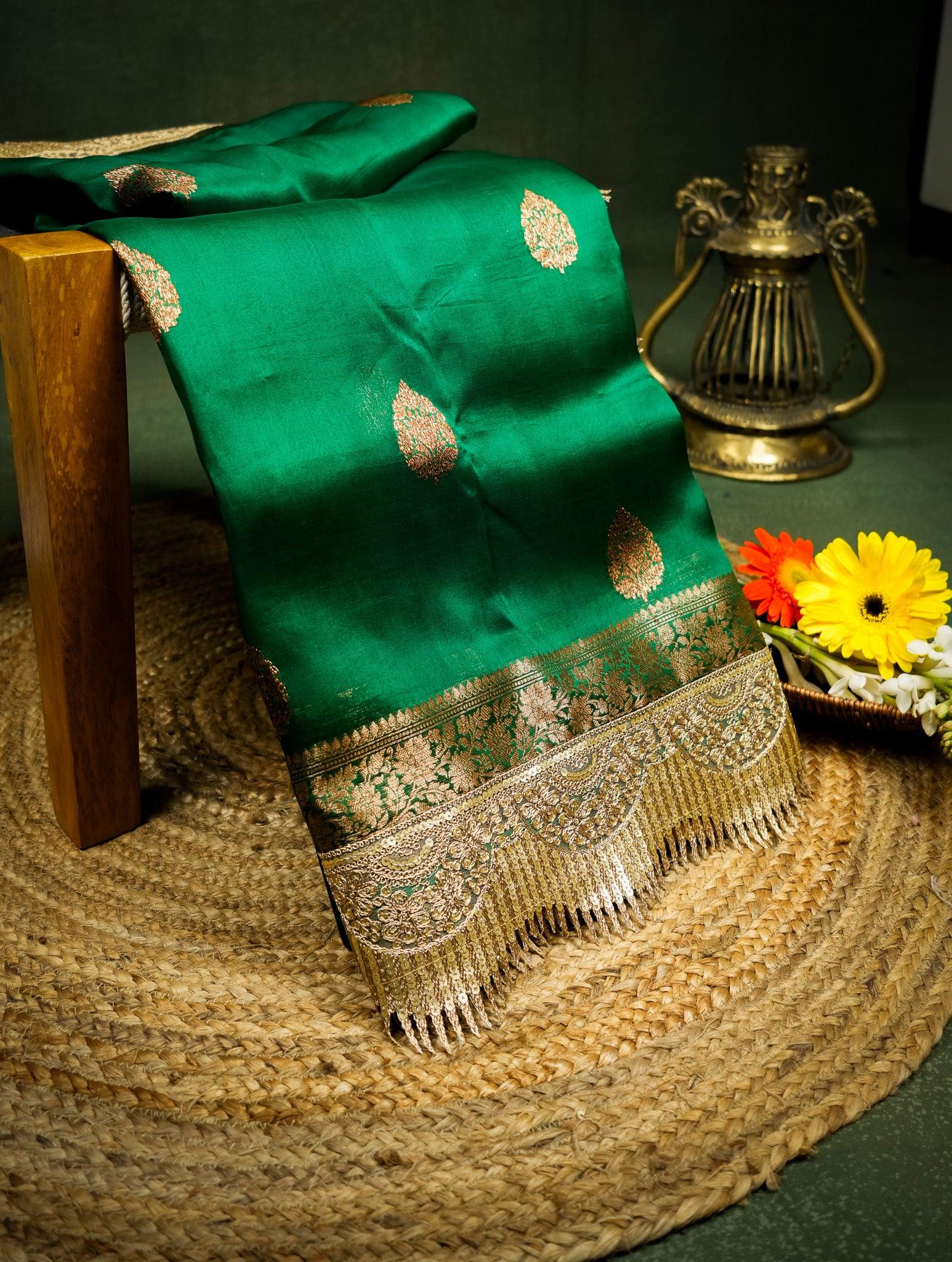 Designer Green Organza Saree