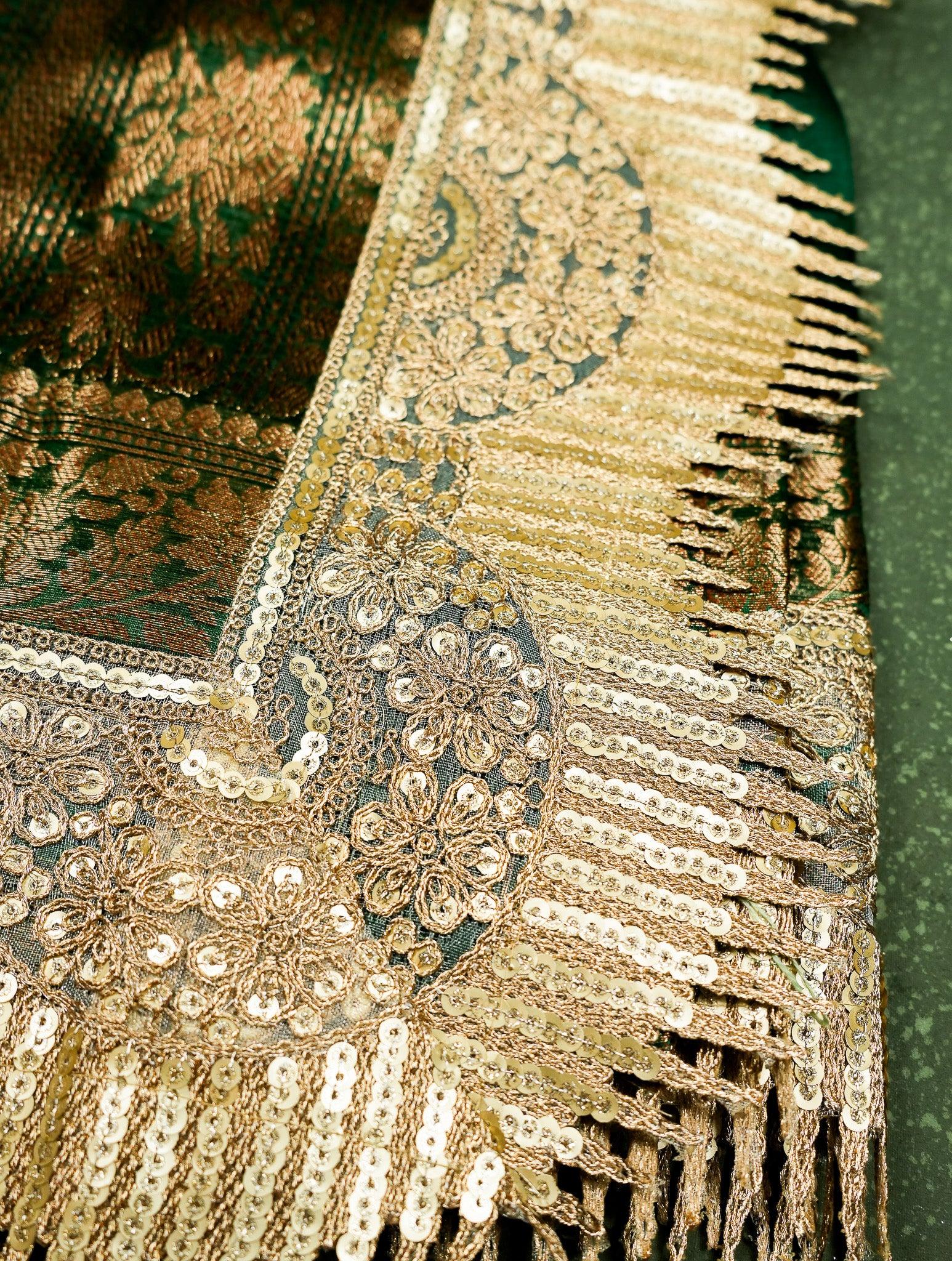 Designer Green Organza Saree