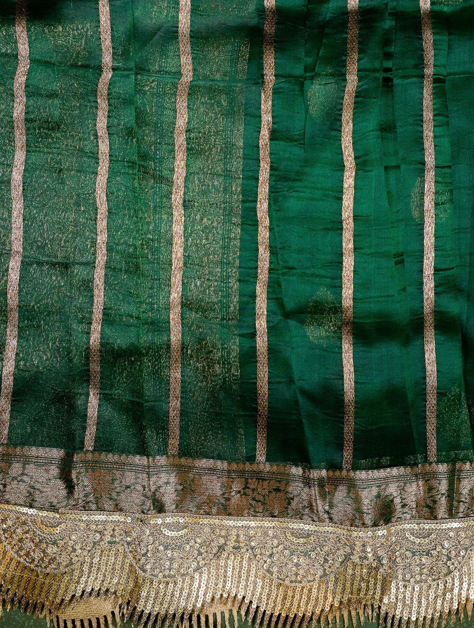 Designer Green Organza Saree