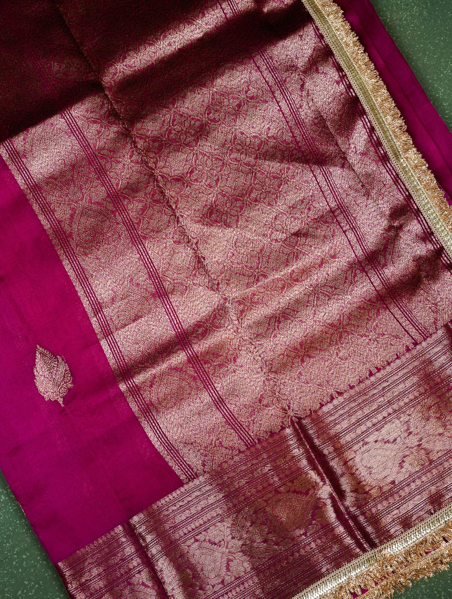 Designer Magenta Organza Saree