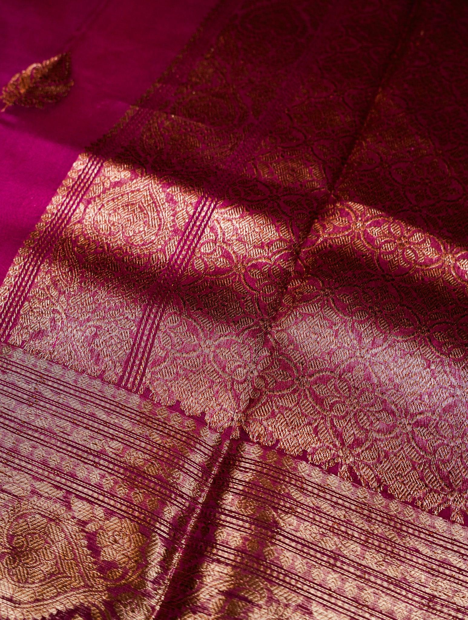 Designer Magenta Organza Saree