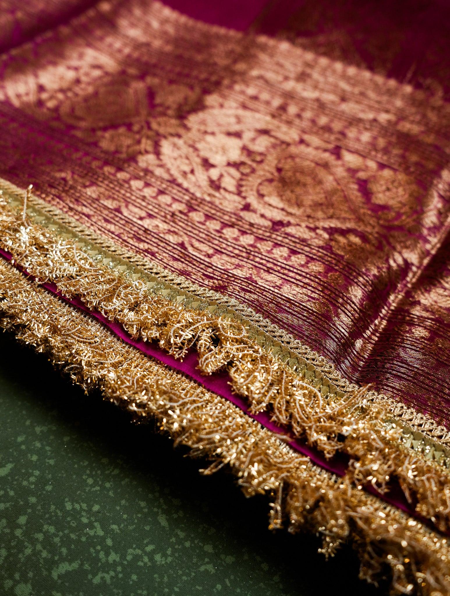 Designer Magenta Organza Saree