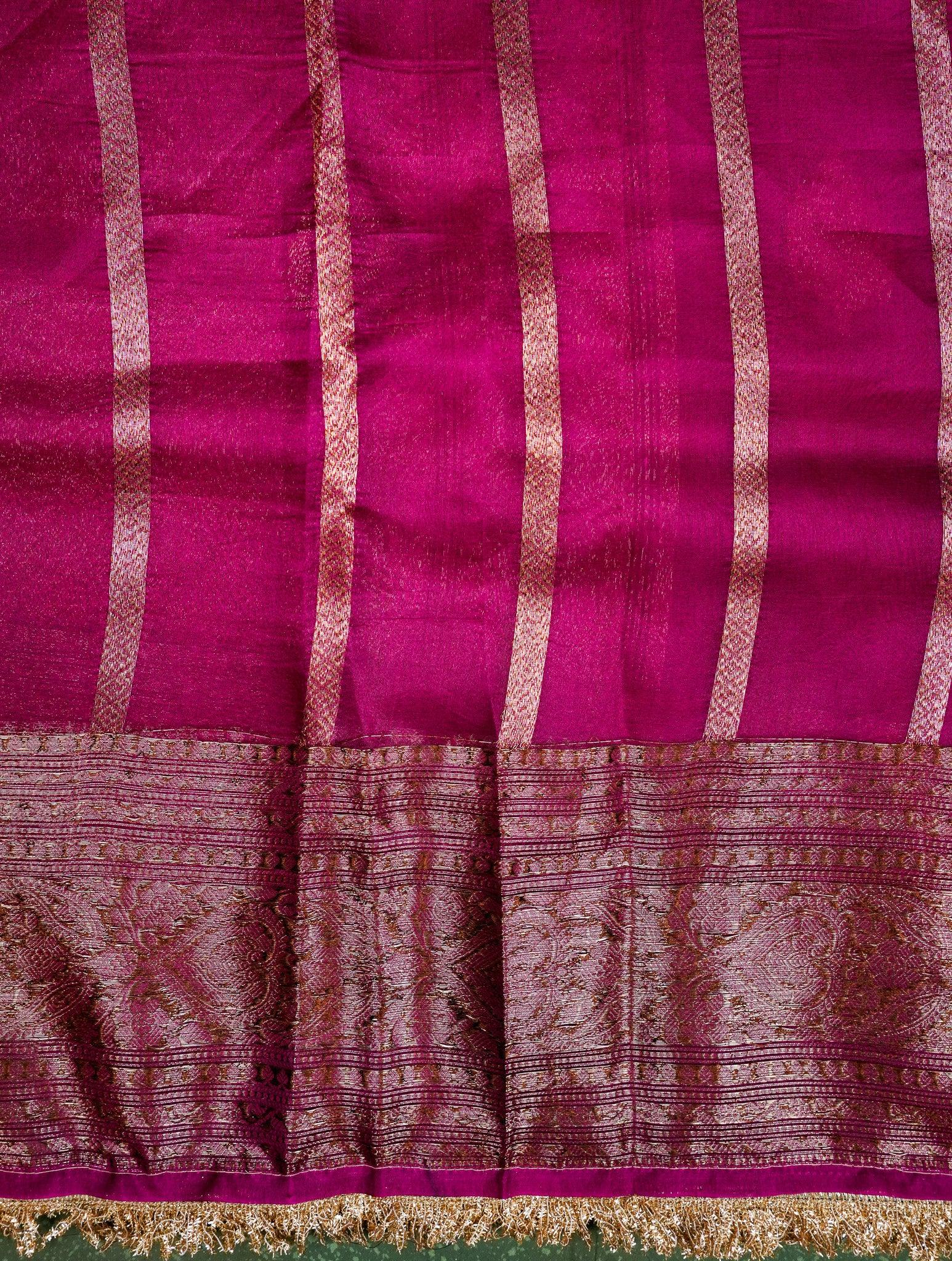 Designer Magenta Organza Saree