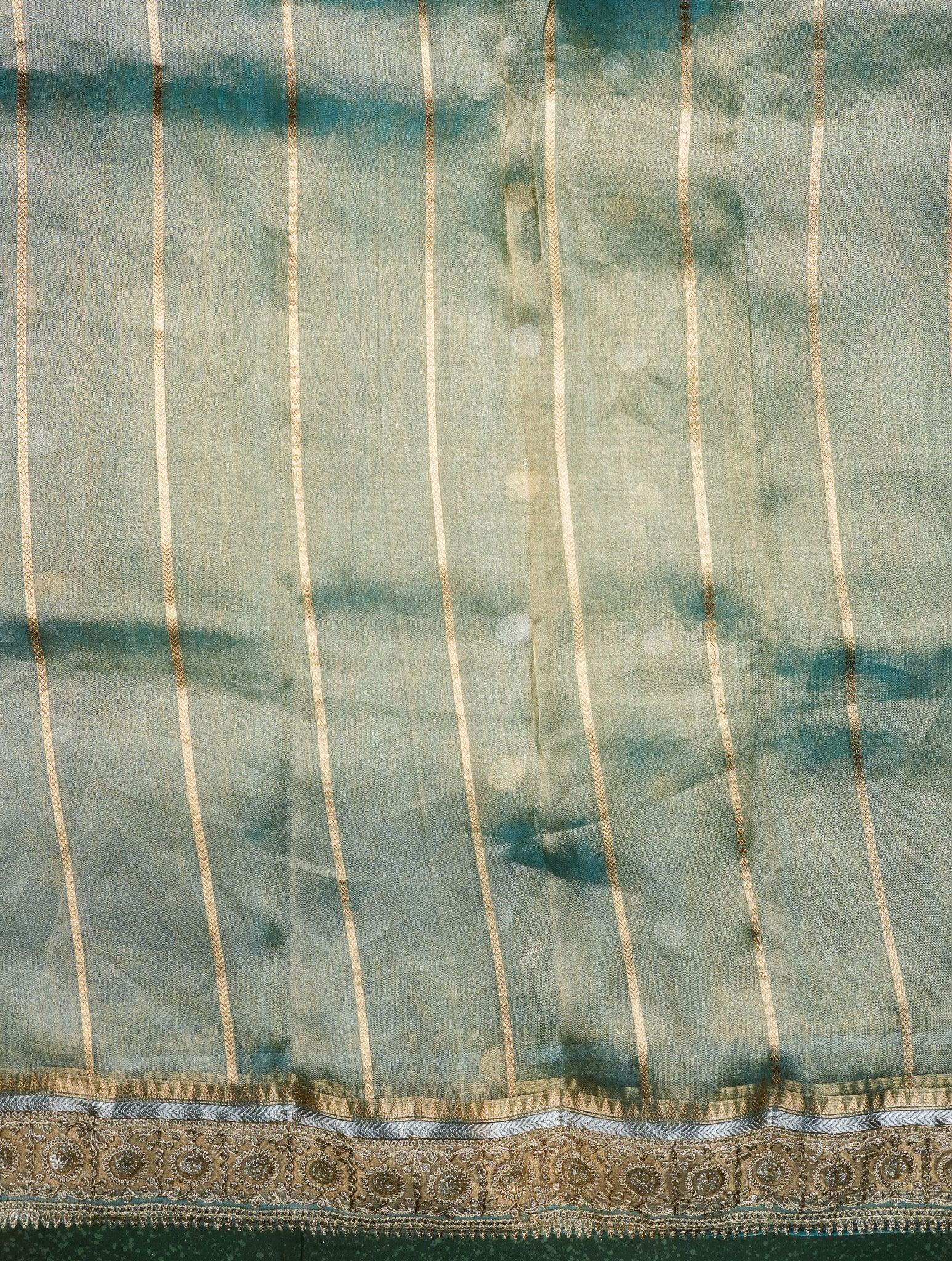 Designer Blue Tissue Silk Saree