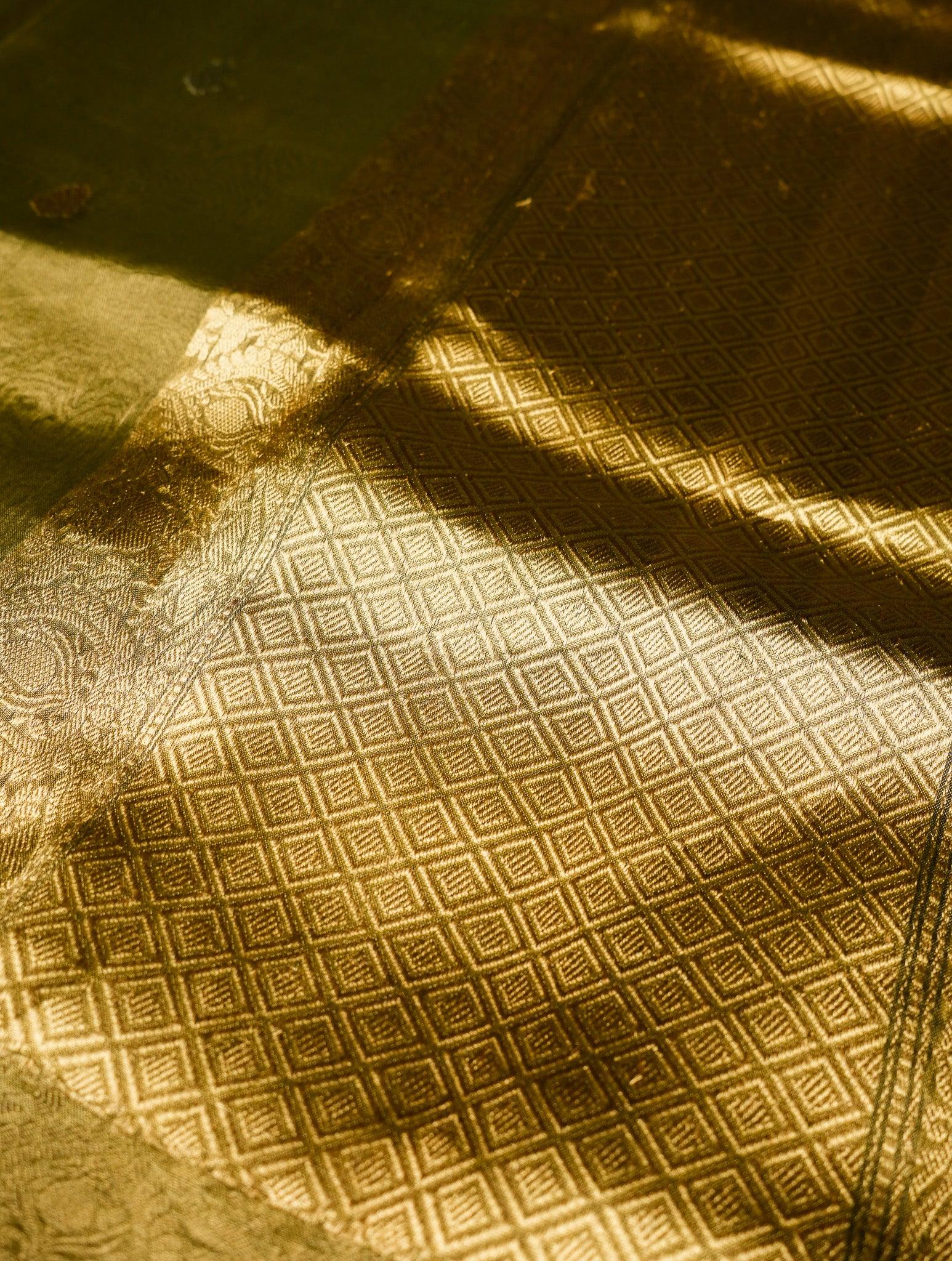 Designer Green Tissue Silk Saree