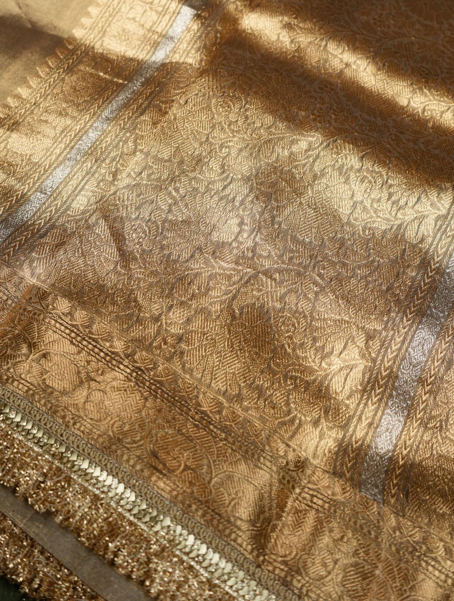 Designer Golden Tissue Silk Saree