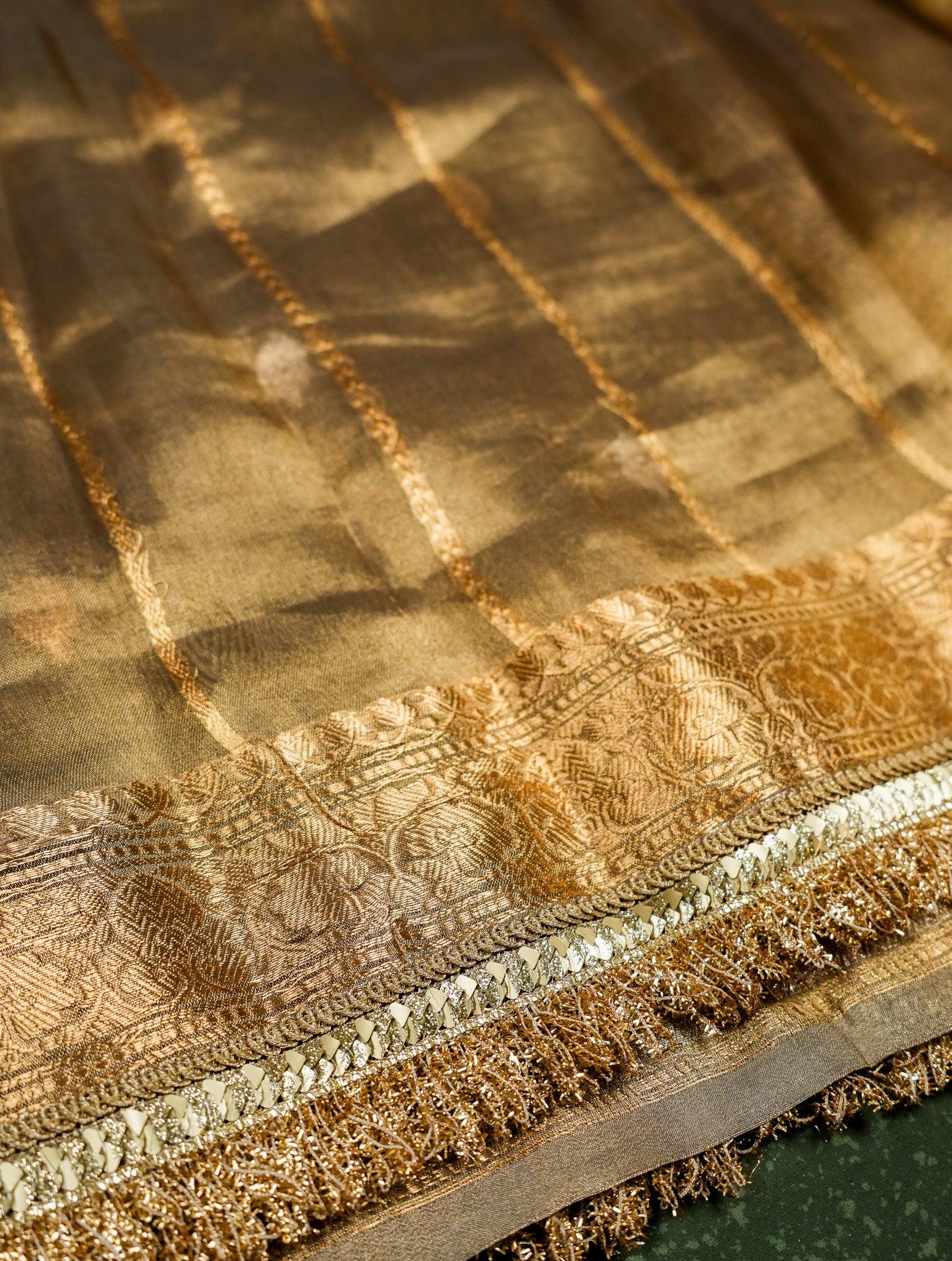 Designer Golden Tissue Silk Saree