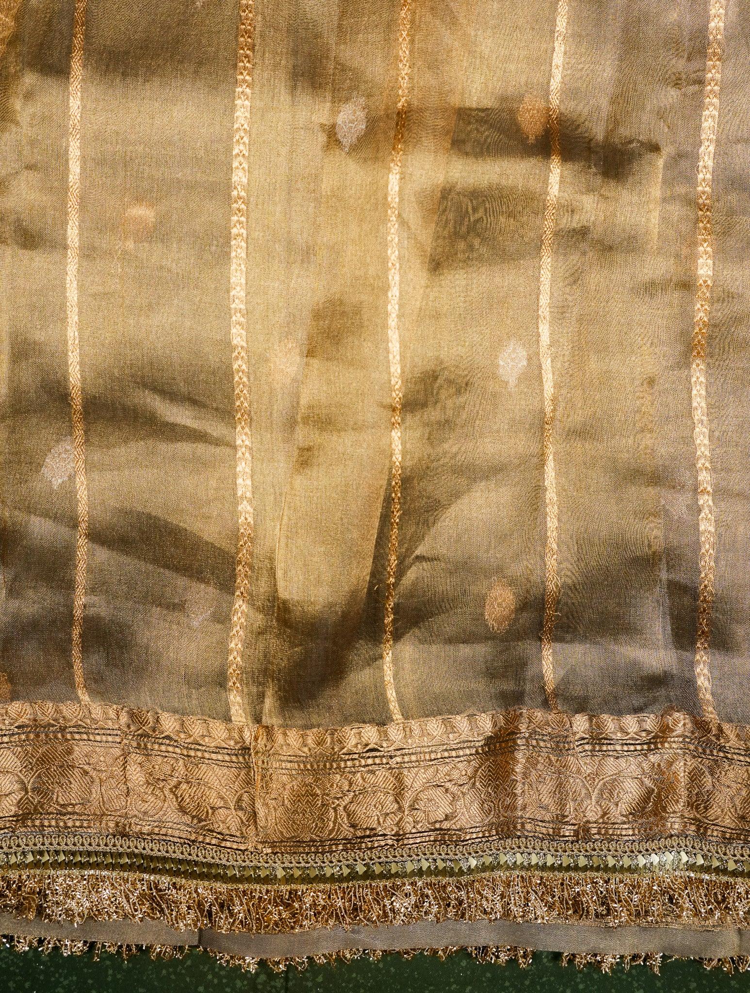 Designer Golden Tissue Silk Saree