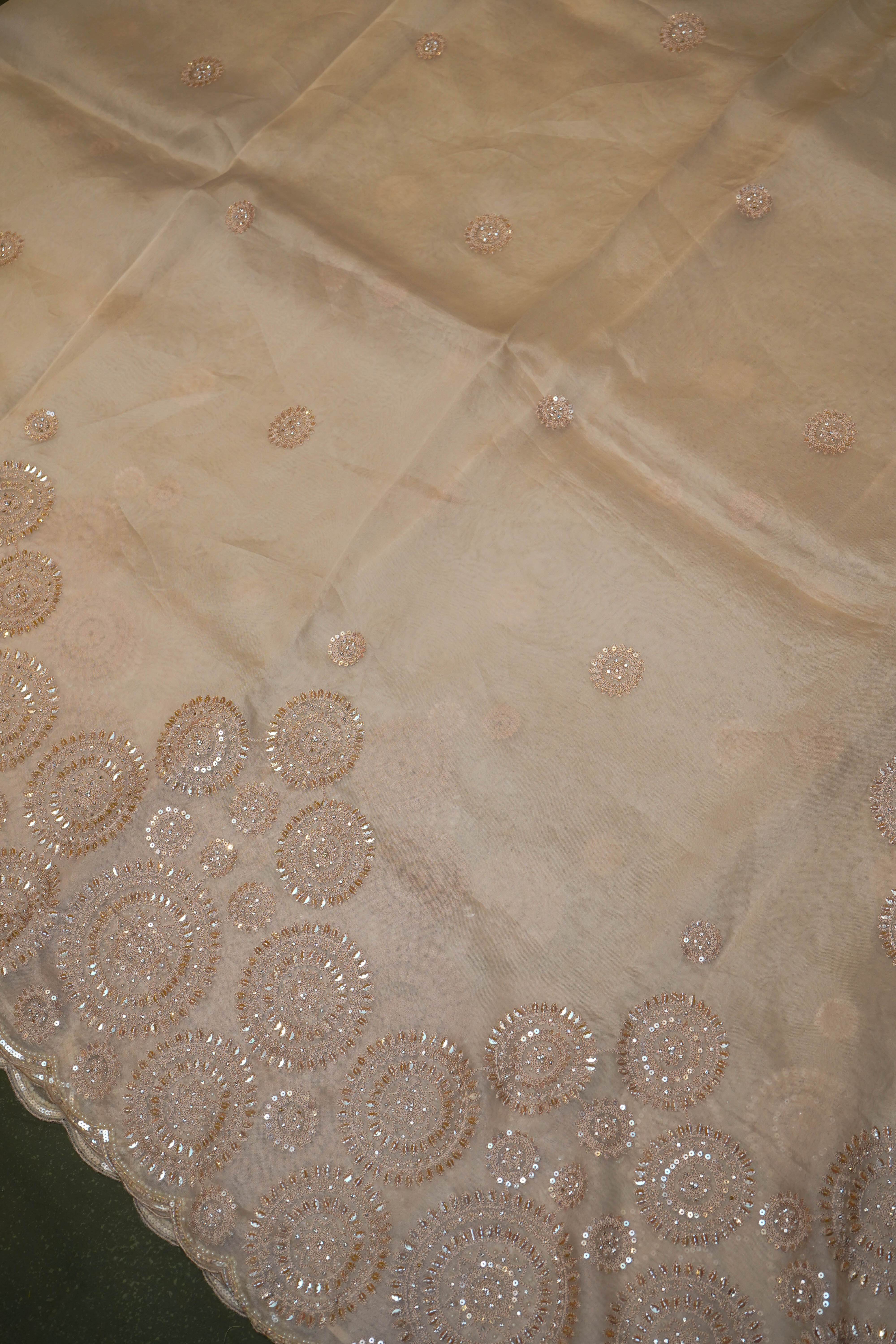 Designer Silver Organza Saree