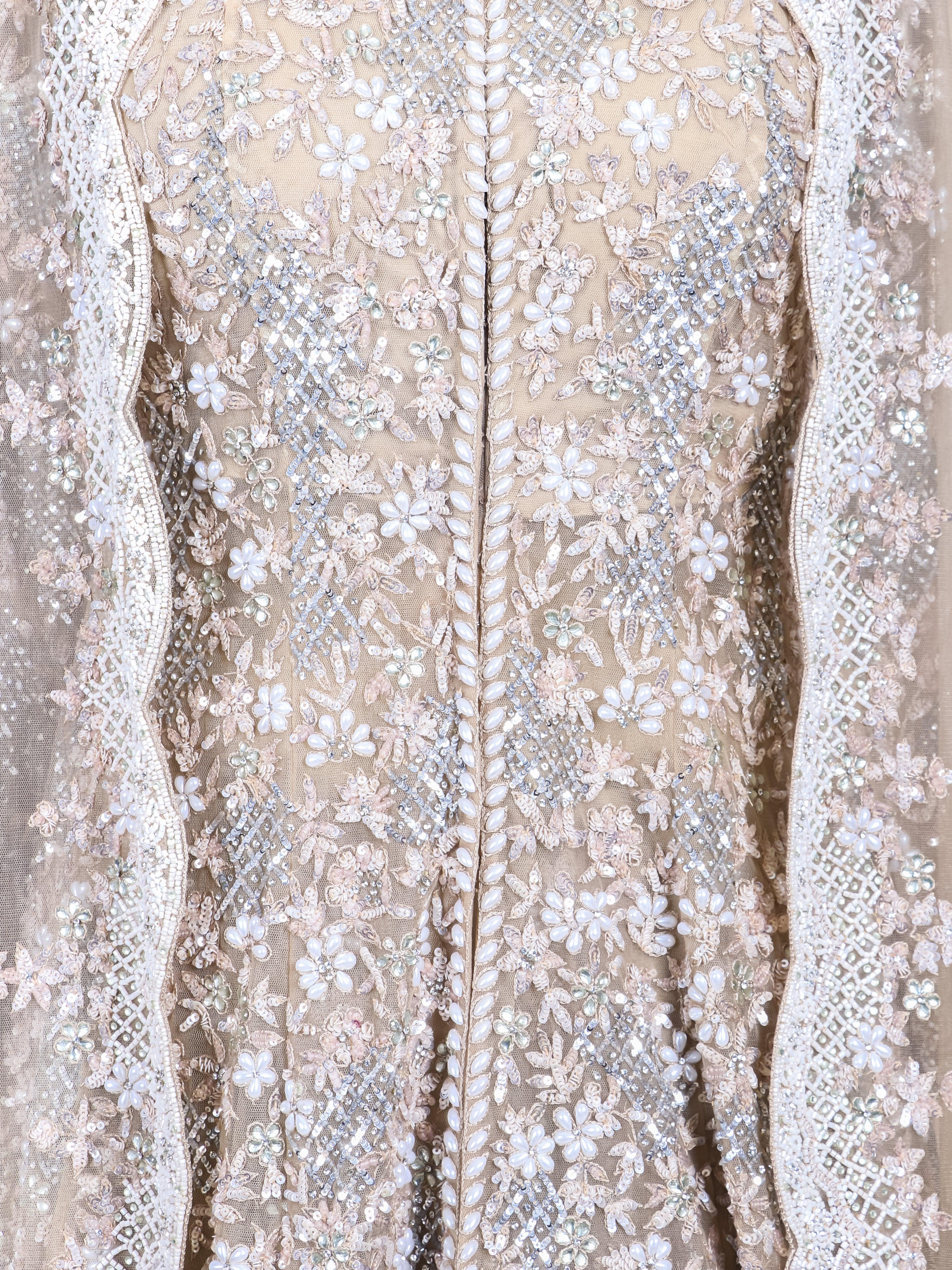 Designer Rose Gold Net Party Wear Indo Western - Sumangal Ekam